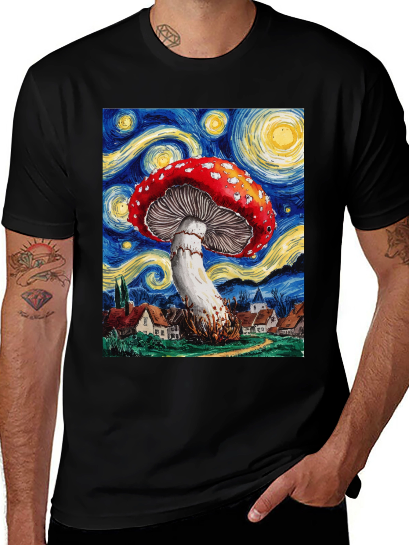 Variant 26 of Starry Night Mushroom T-Shirt