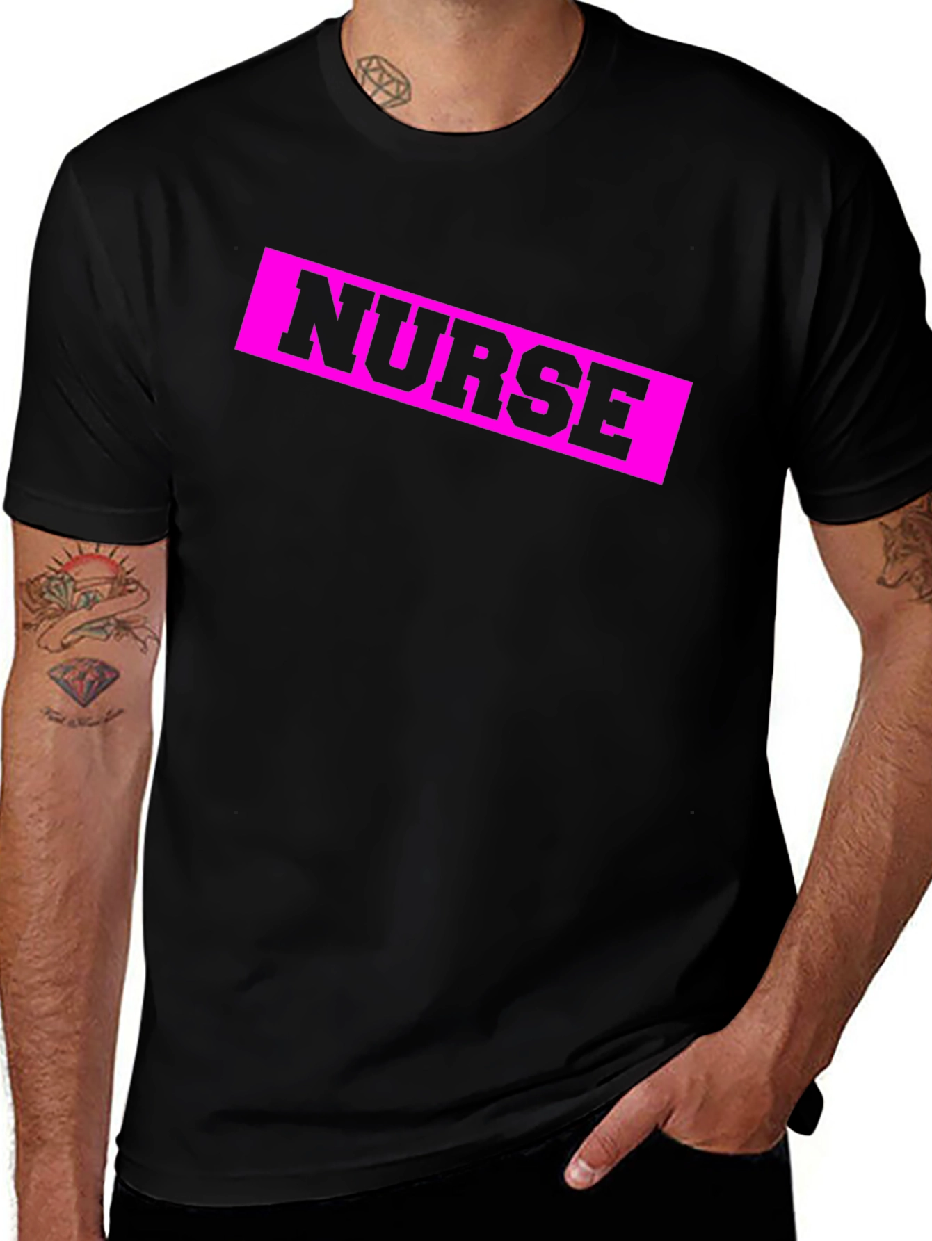 Variant 18 of Nurse Graphic Tee - Black Medical T-Shirt