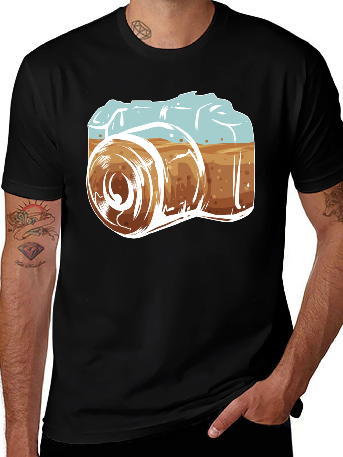 Variant 18 of Camera Graphic Black T-Shirt