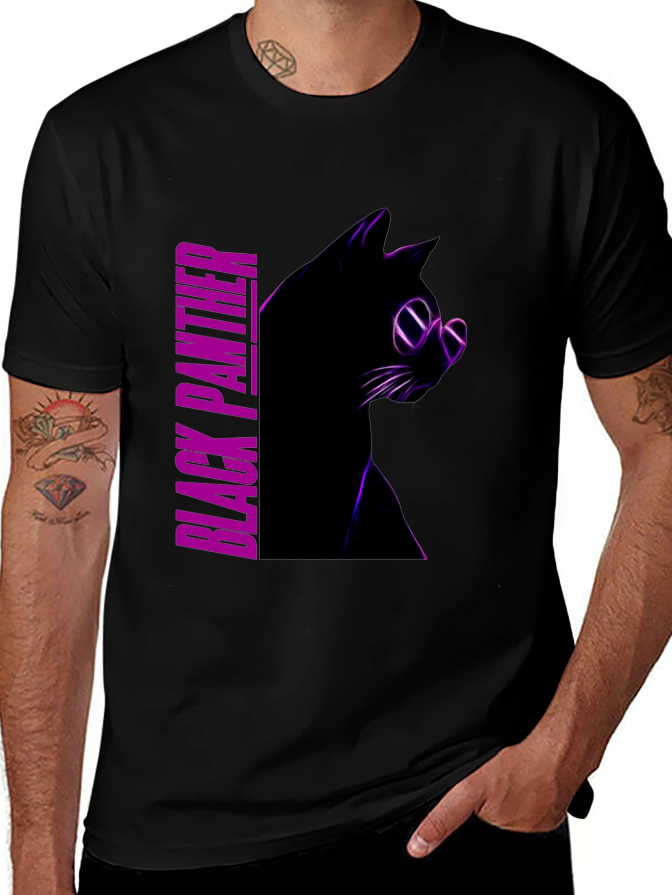 Variant 24 of Black Panther Cat Graphic T-Shirt