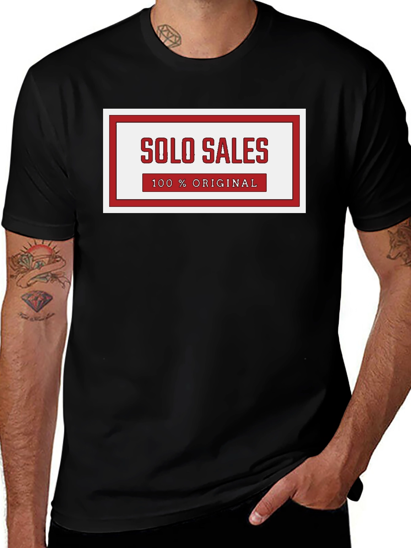 Variant 30 of Solo Sales 100% Original Graphic Tee - Black
