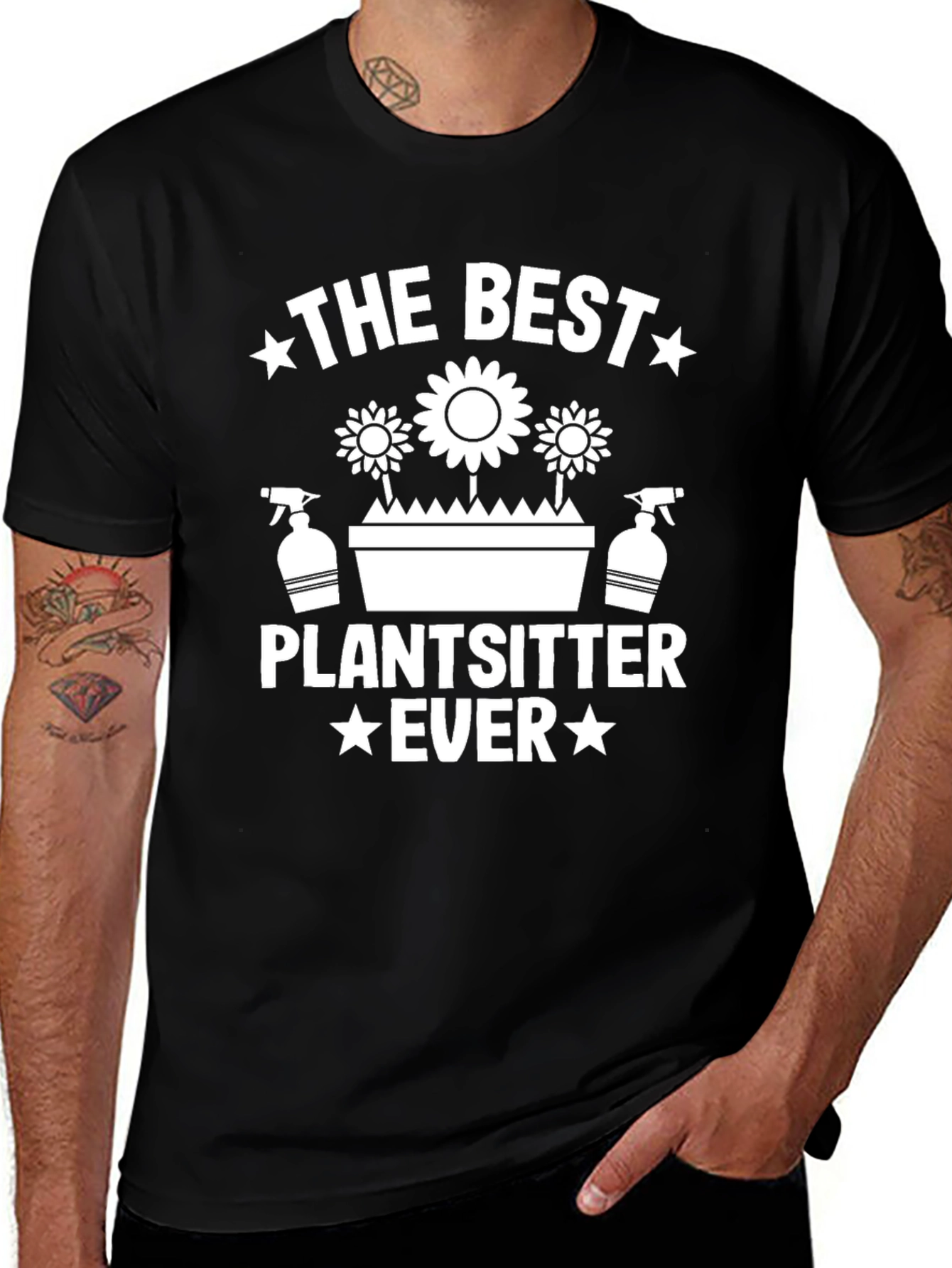 Variant 3 of The Best Plantsitter Ever Black Graphic Tee