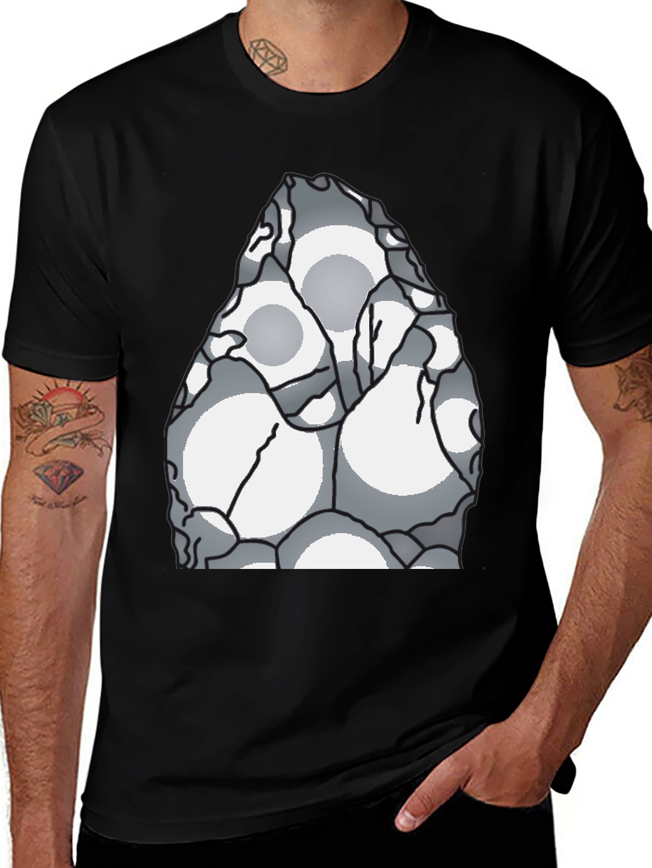 Variant 18 of Abstract Circle Pattern Black T-Shirt