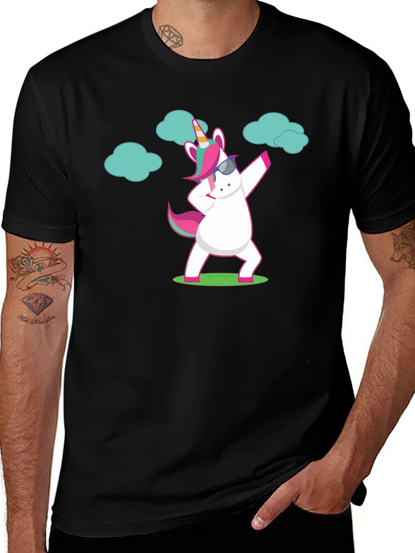 Variant 2 of Unicorn Dab Black T-Shirt