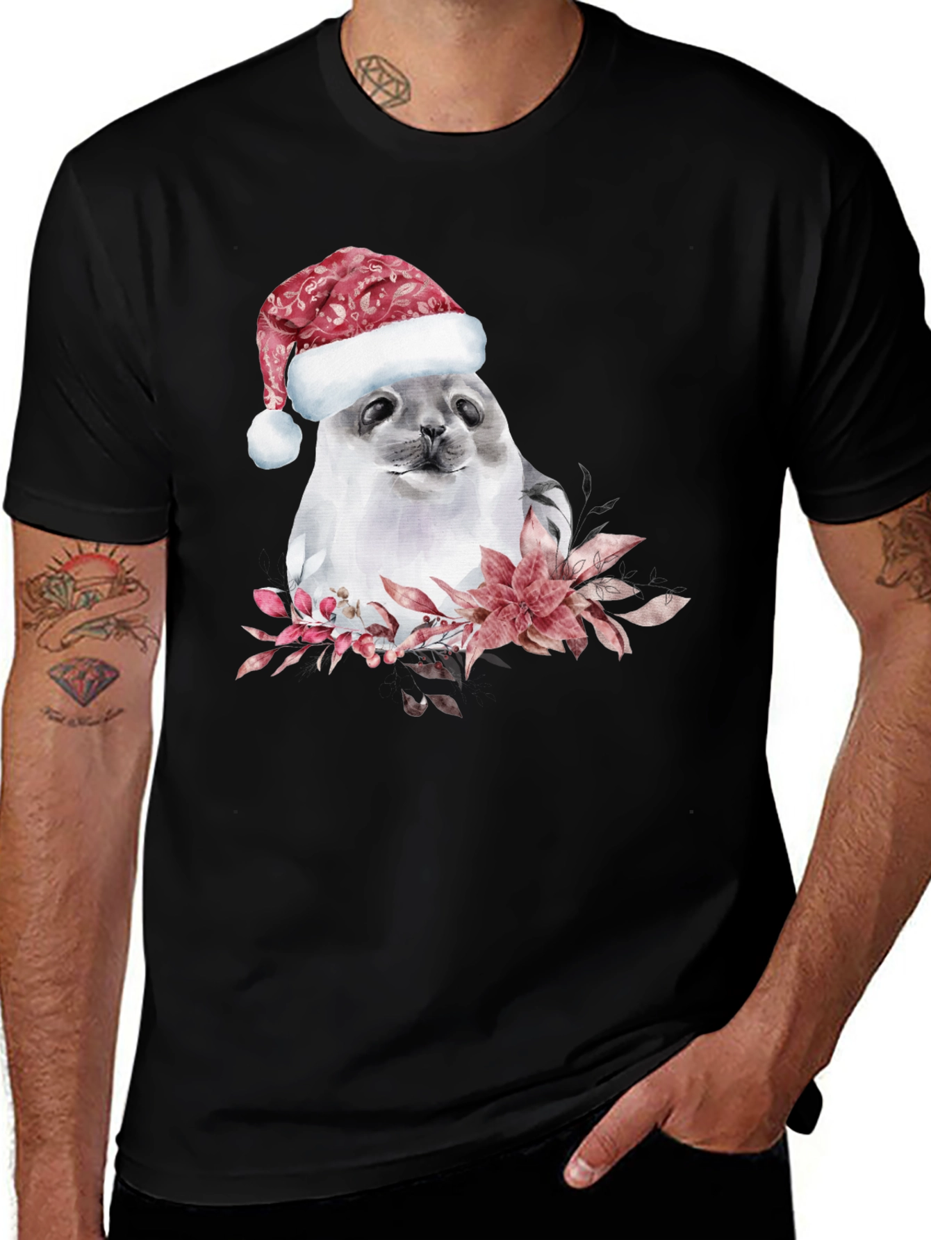 Variant 28 of Festive Seal Holiday T-Shirt