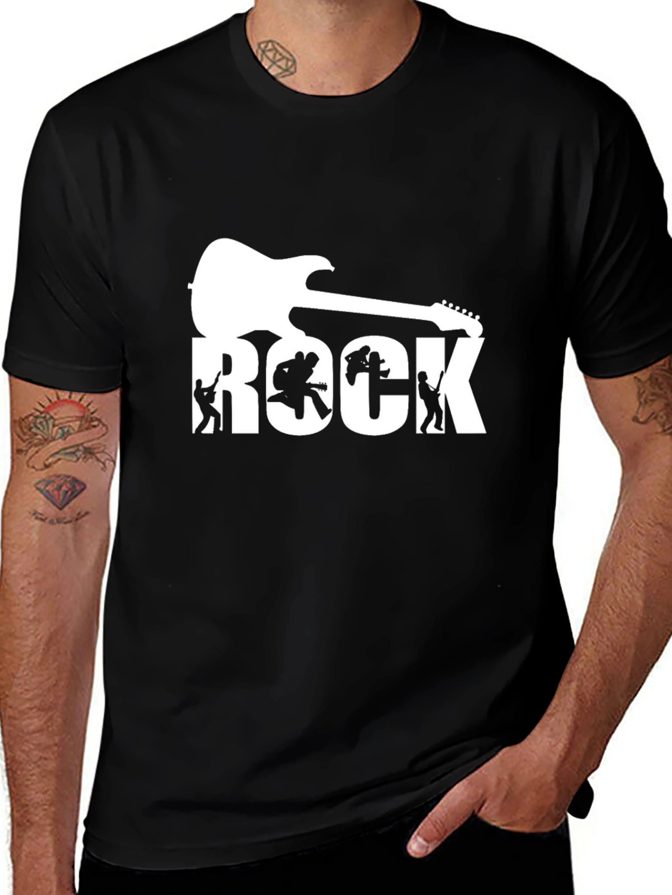 Variant 23 of Rock Music Graphic T-Shirt - Black
