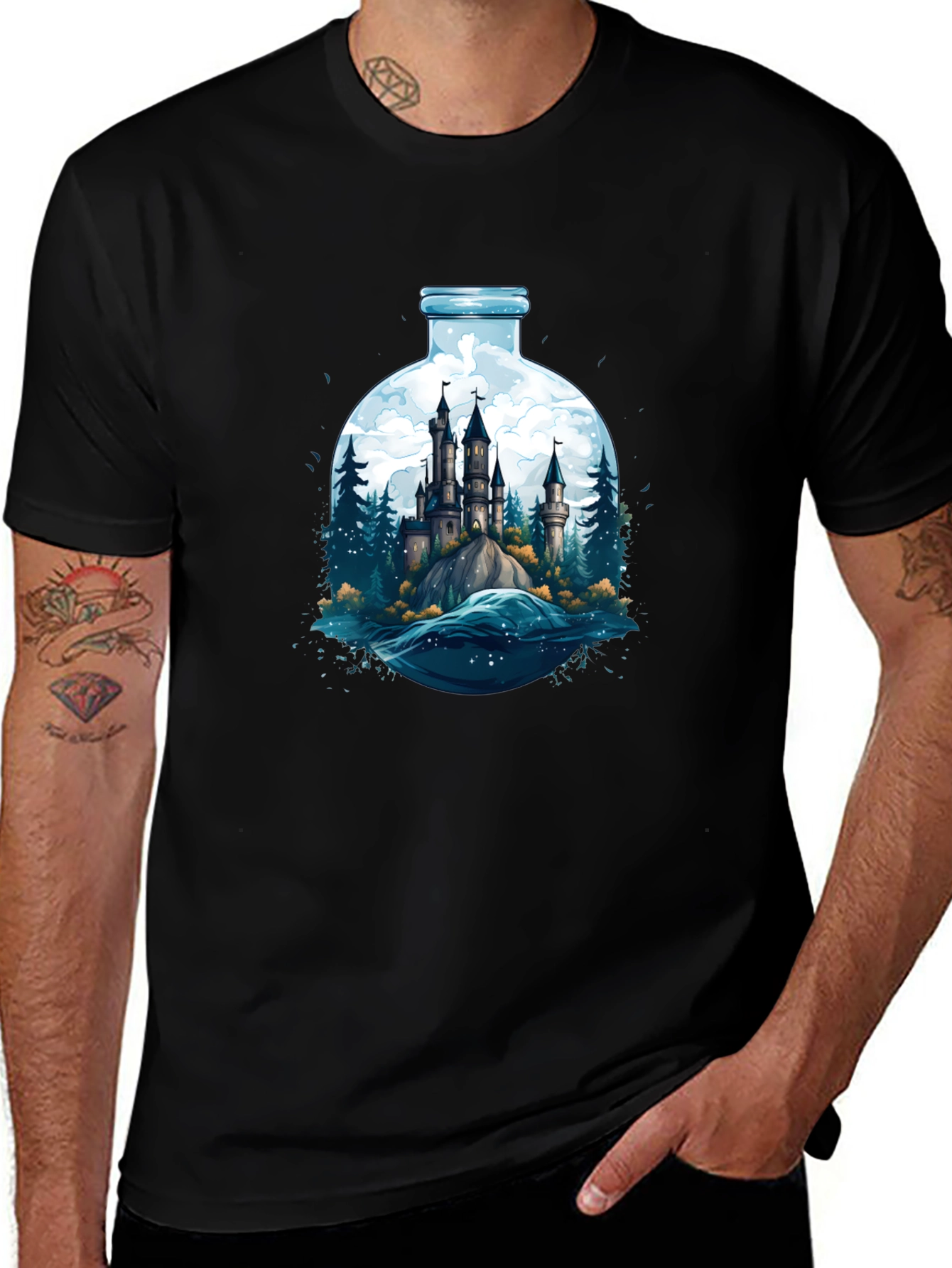 Variant 24 of Castle in a Bottle Graphic T-Shirt