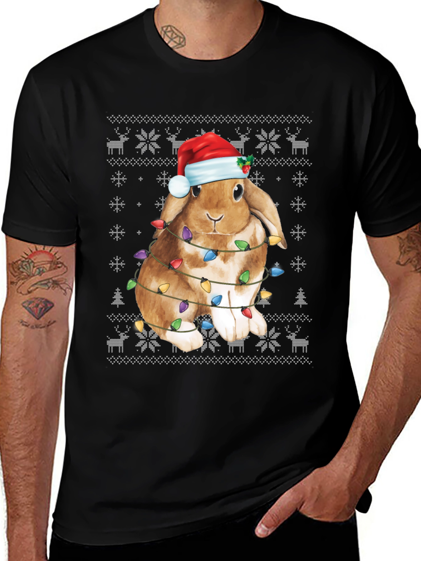 Festive Holiday Bunny T-Shirt