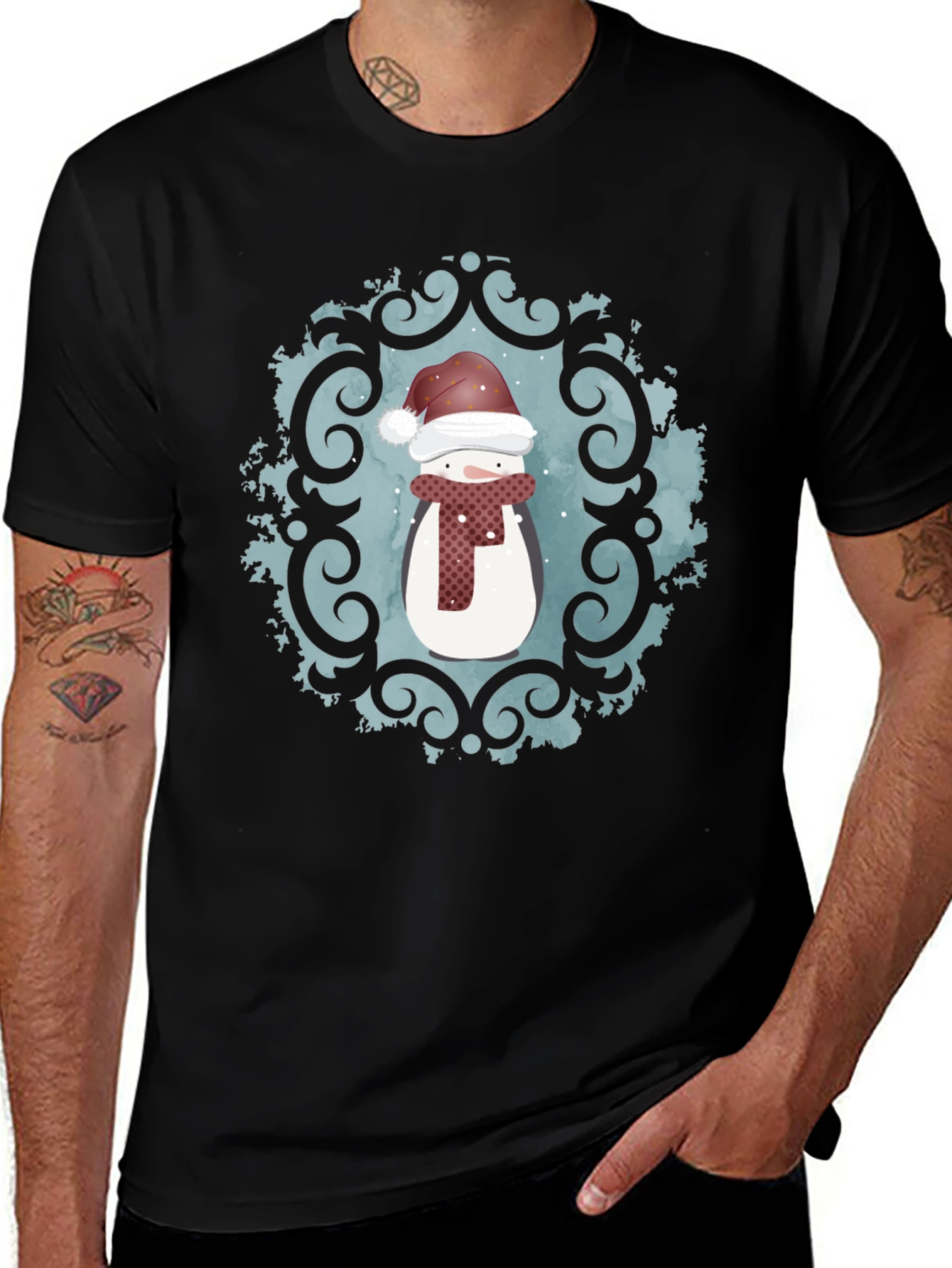 Variant 7 of Festive Snowman Graphic Tee - Holiday Cheer