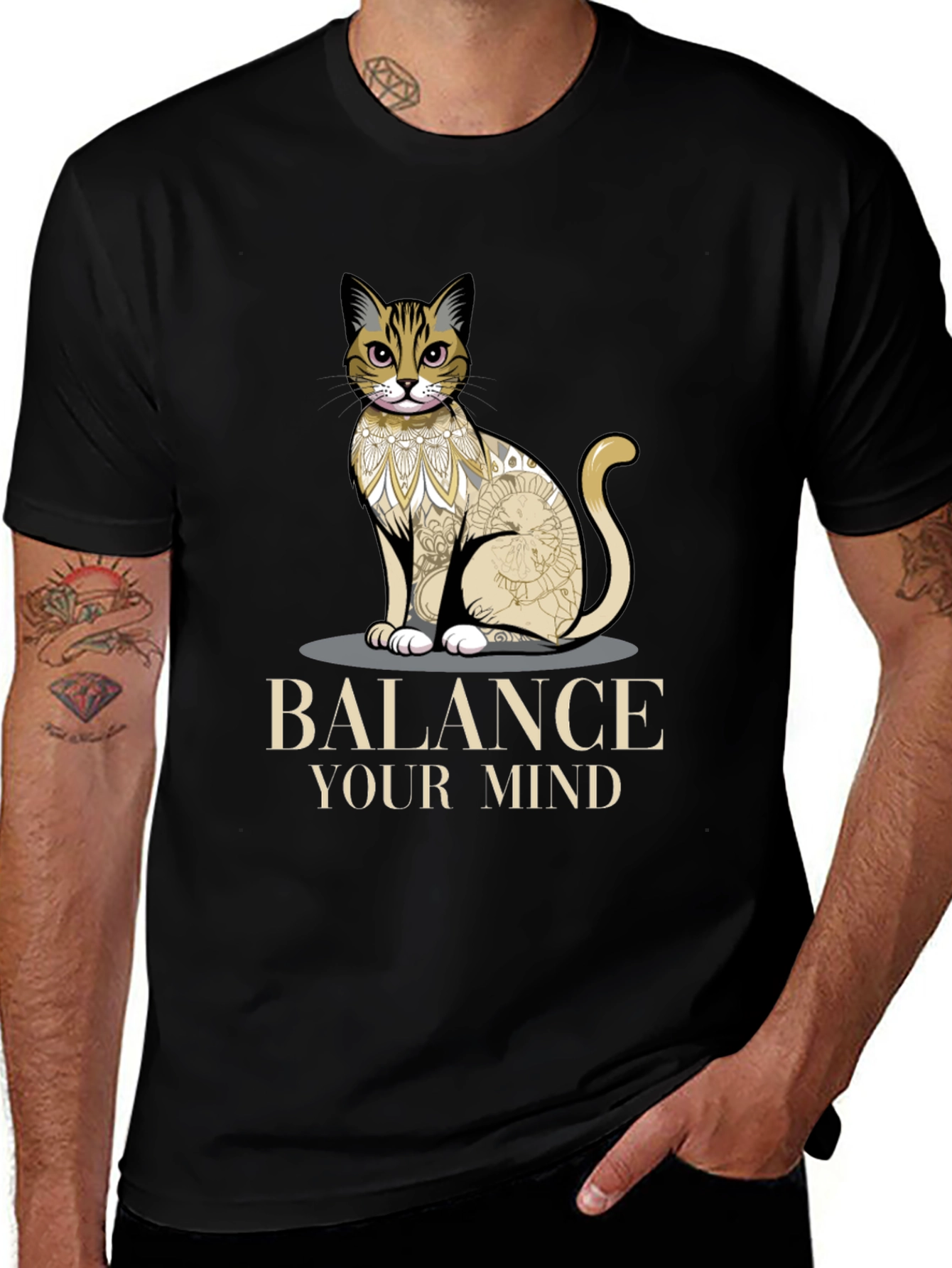 Variant 9 of Balance Your Mind Cat Graphic Tee