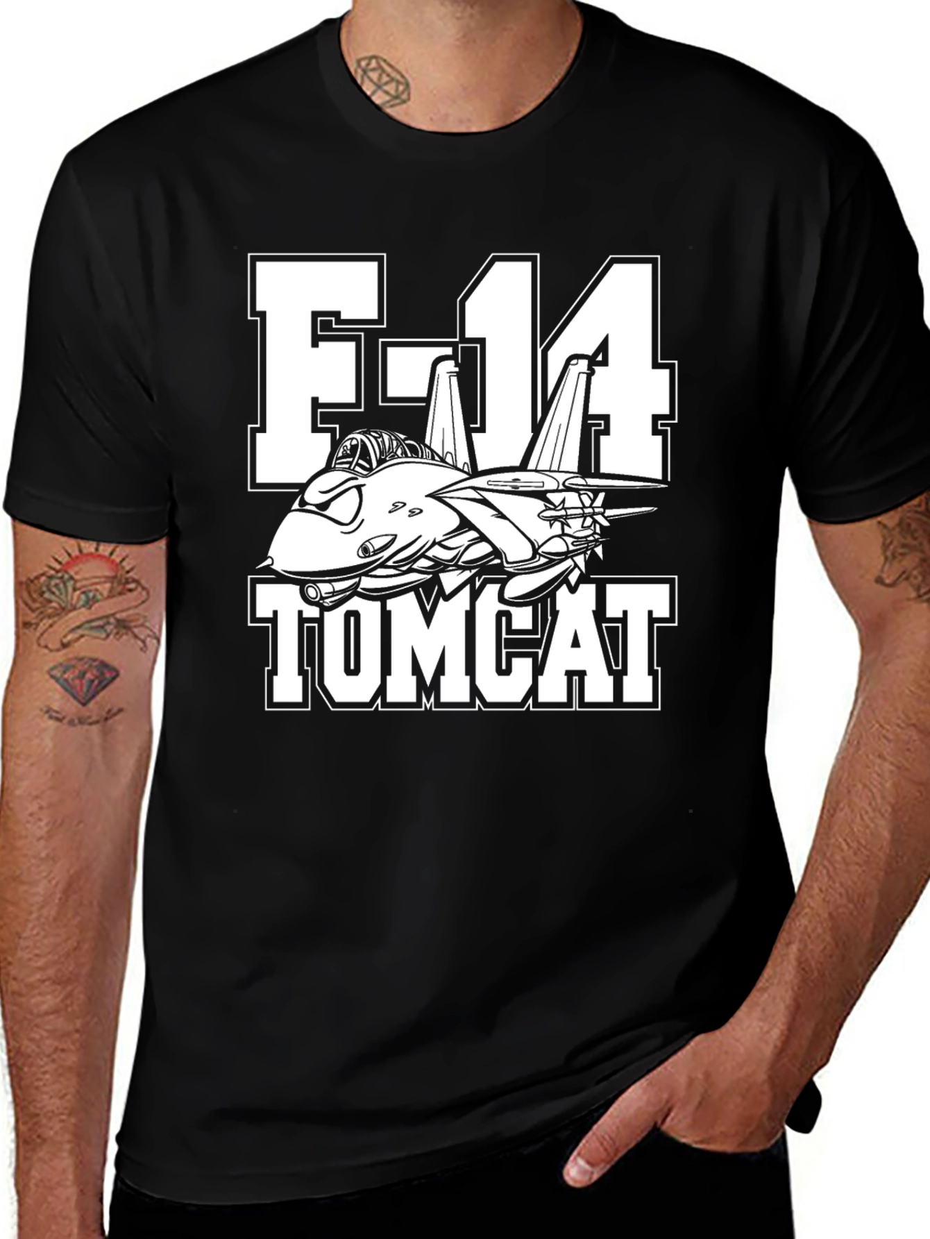 Variant 15 of F-14 Tomcat Graphic Black T-Shirt