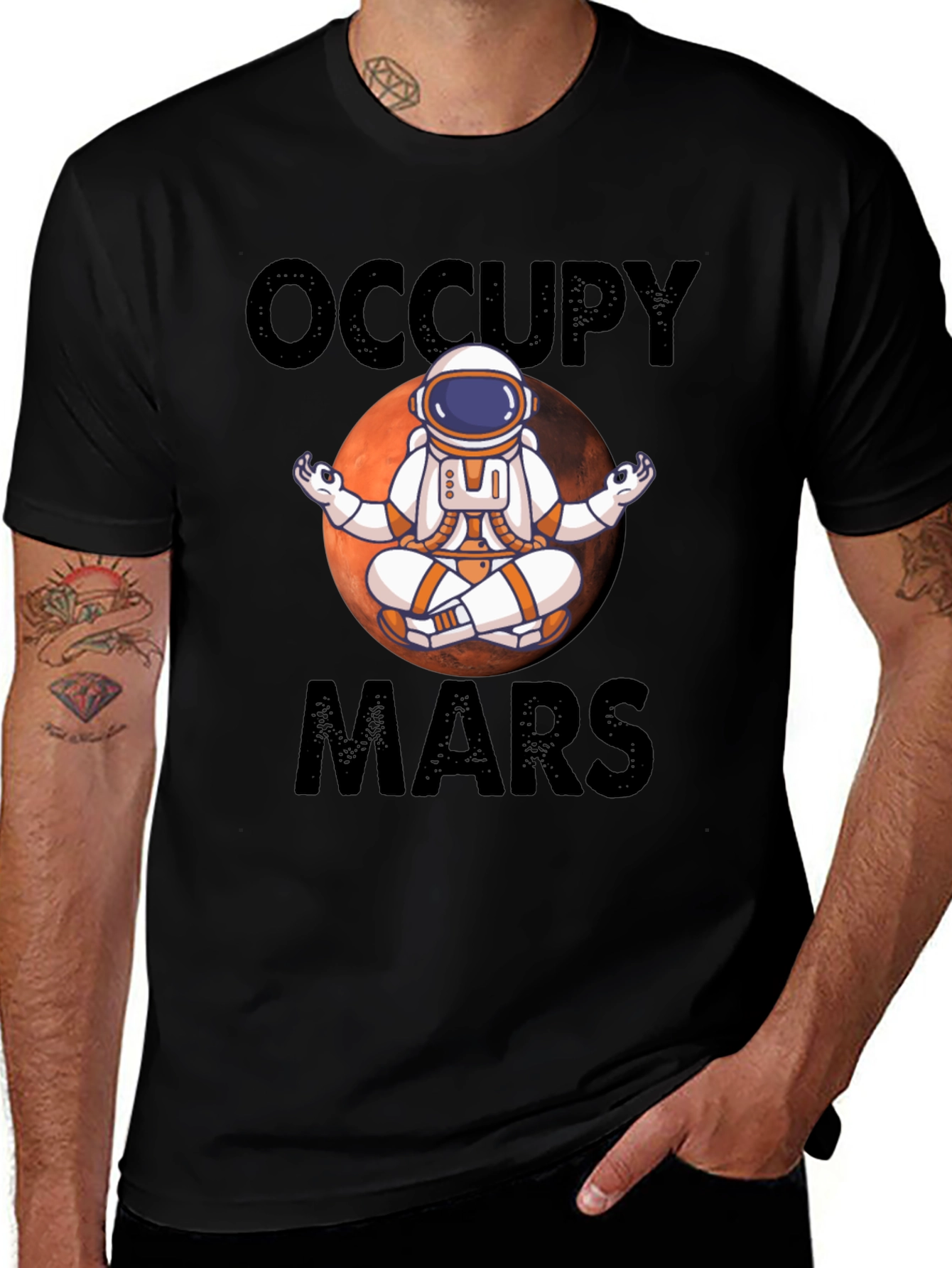 Variant 9 of Occupy Mars Graphic T-Shirt: Astronaut Meditation