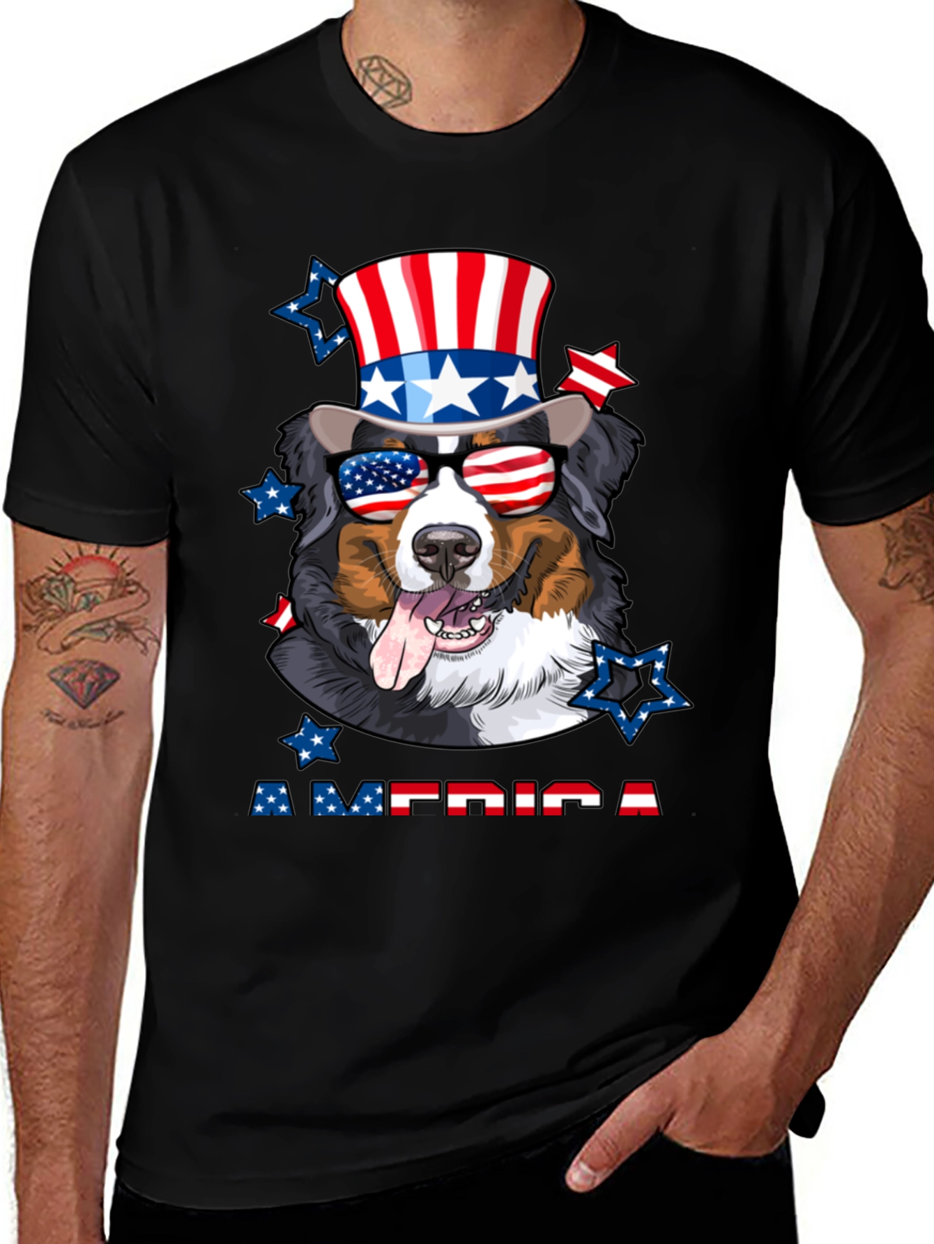 Variant 7 of Patriotic Dog T-Shirt - American Pride