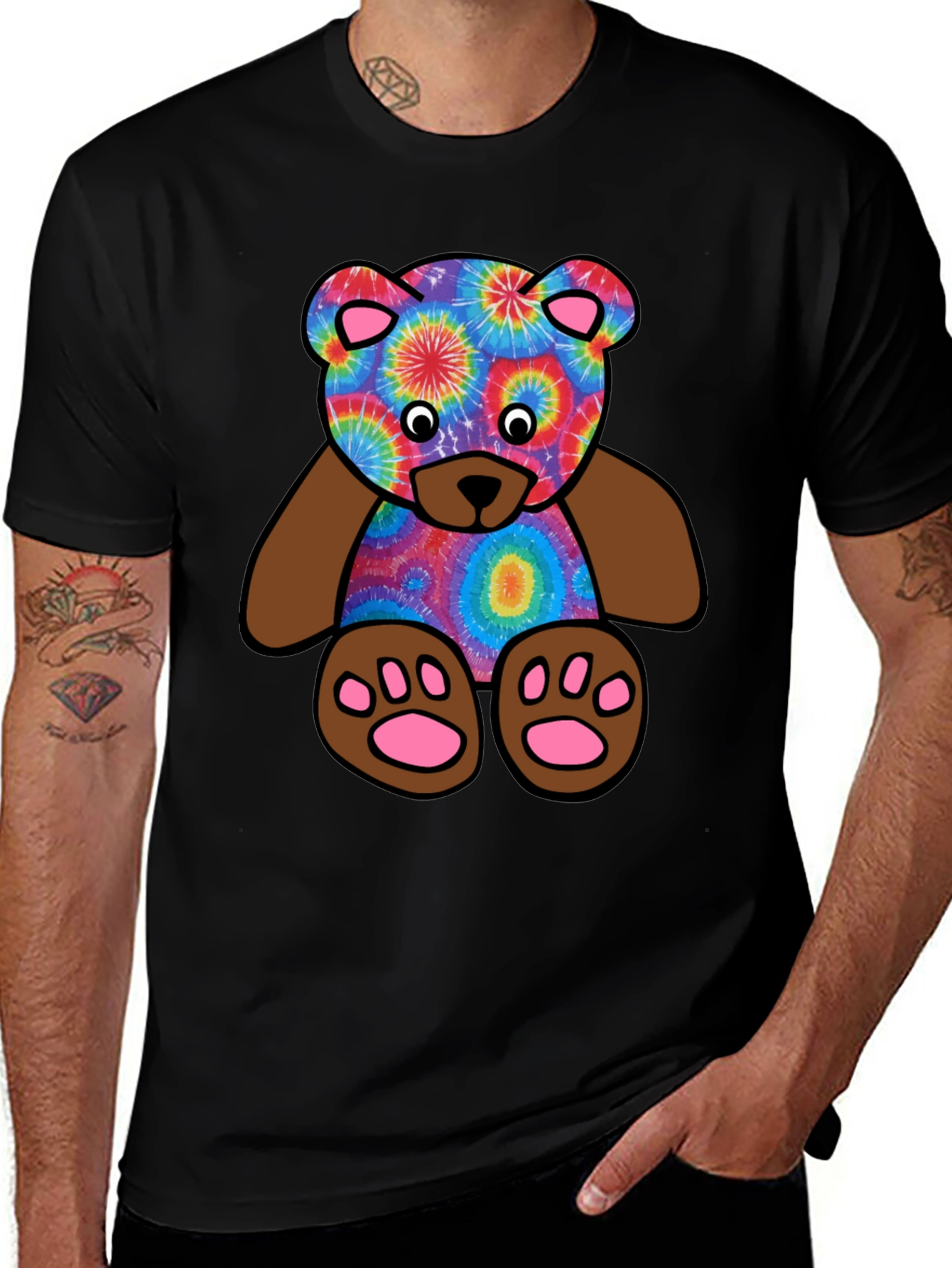 Tie-Dye Teddy Bear Graphic T-Shirt