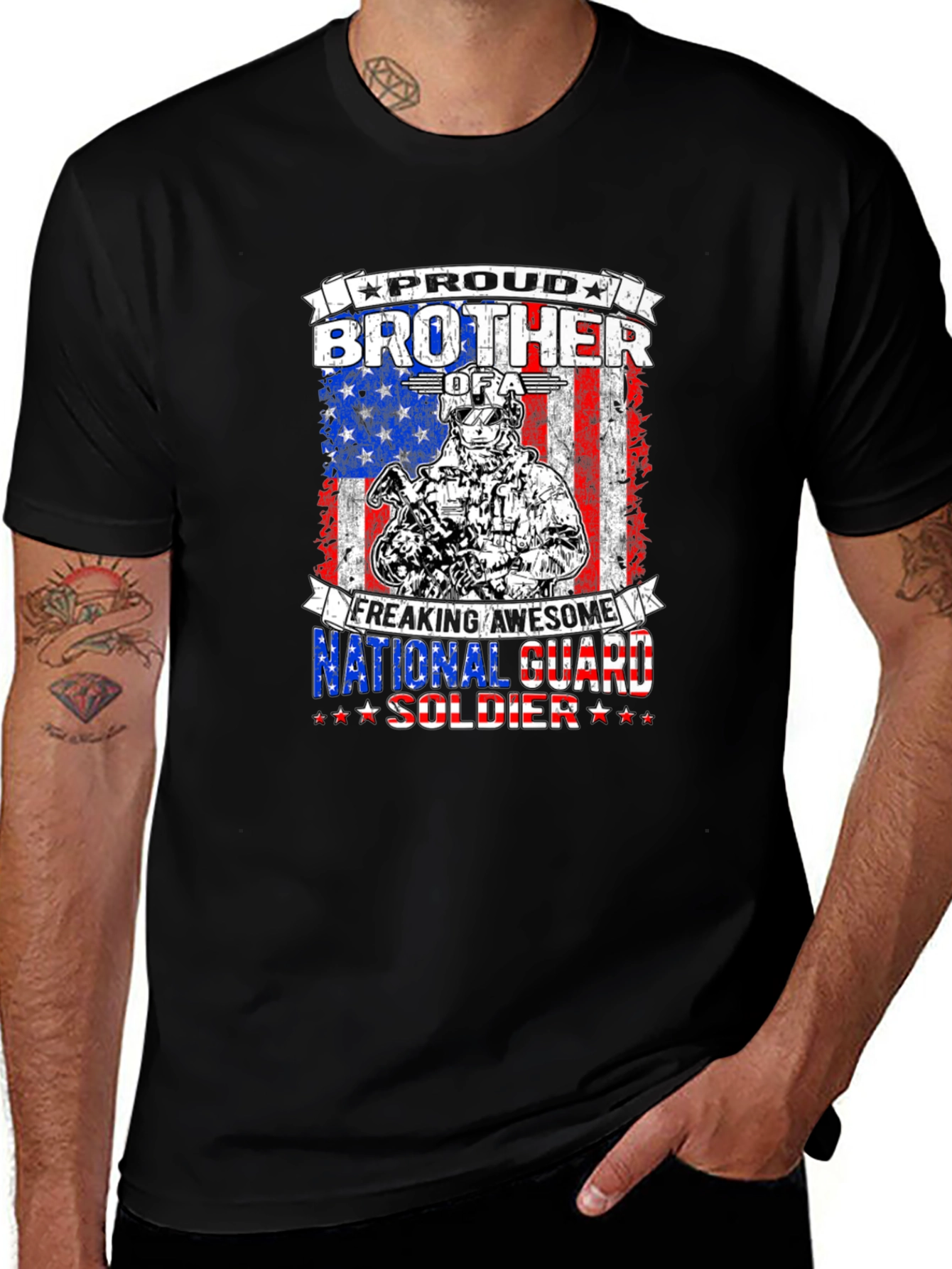 Proud Brother of a National Guard Soldier Graphic T-Shirt