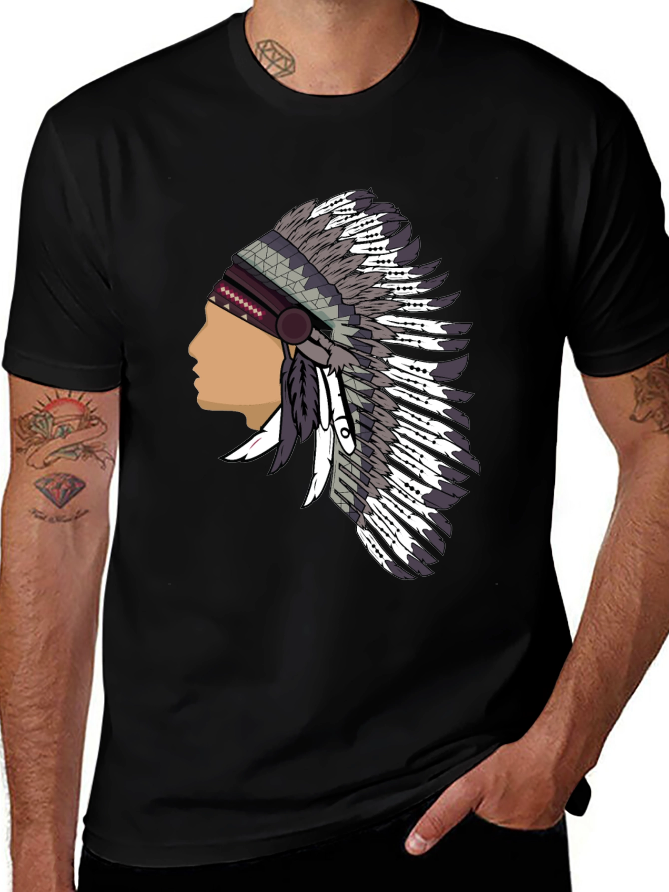 Variant 13 of Native American Headdress Graphic Tee