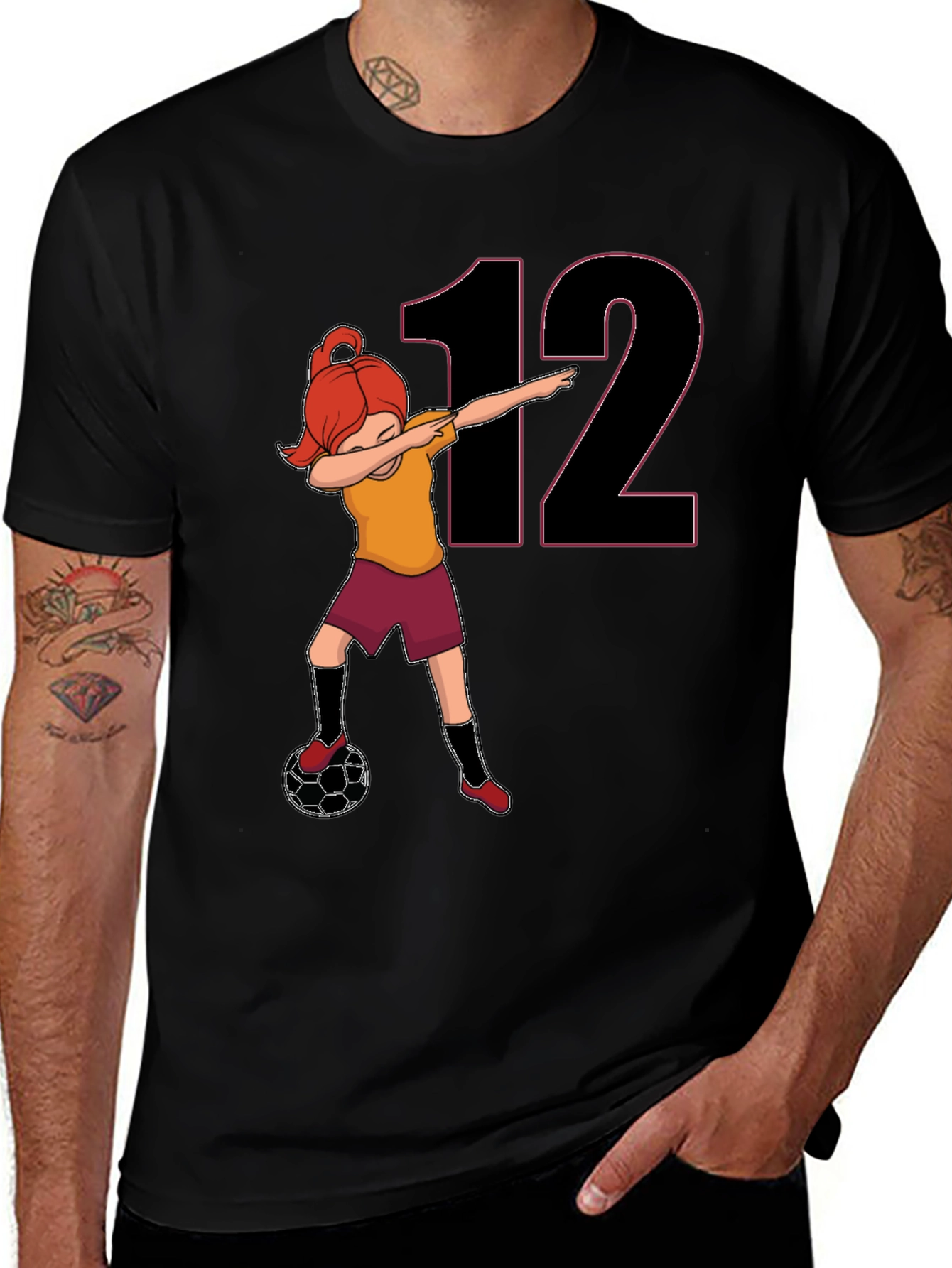 Variant 4 of Girl Soccer Dab T-Shirt - Number 12