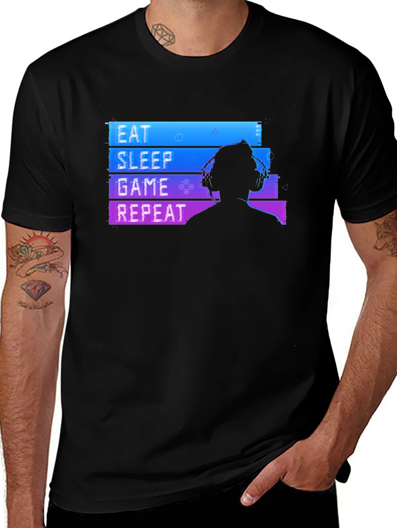 Variant 3 of Eat Sleep Game Repeat Gamer T-Shirt