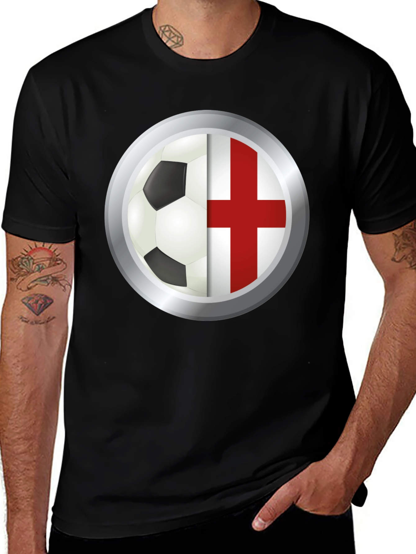 England Soccer T-Shirt - Black