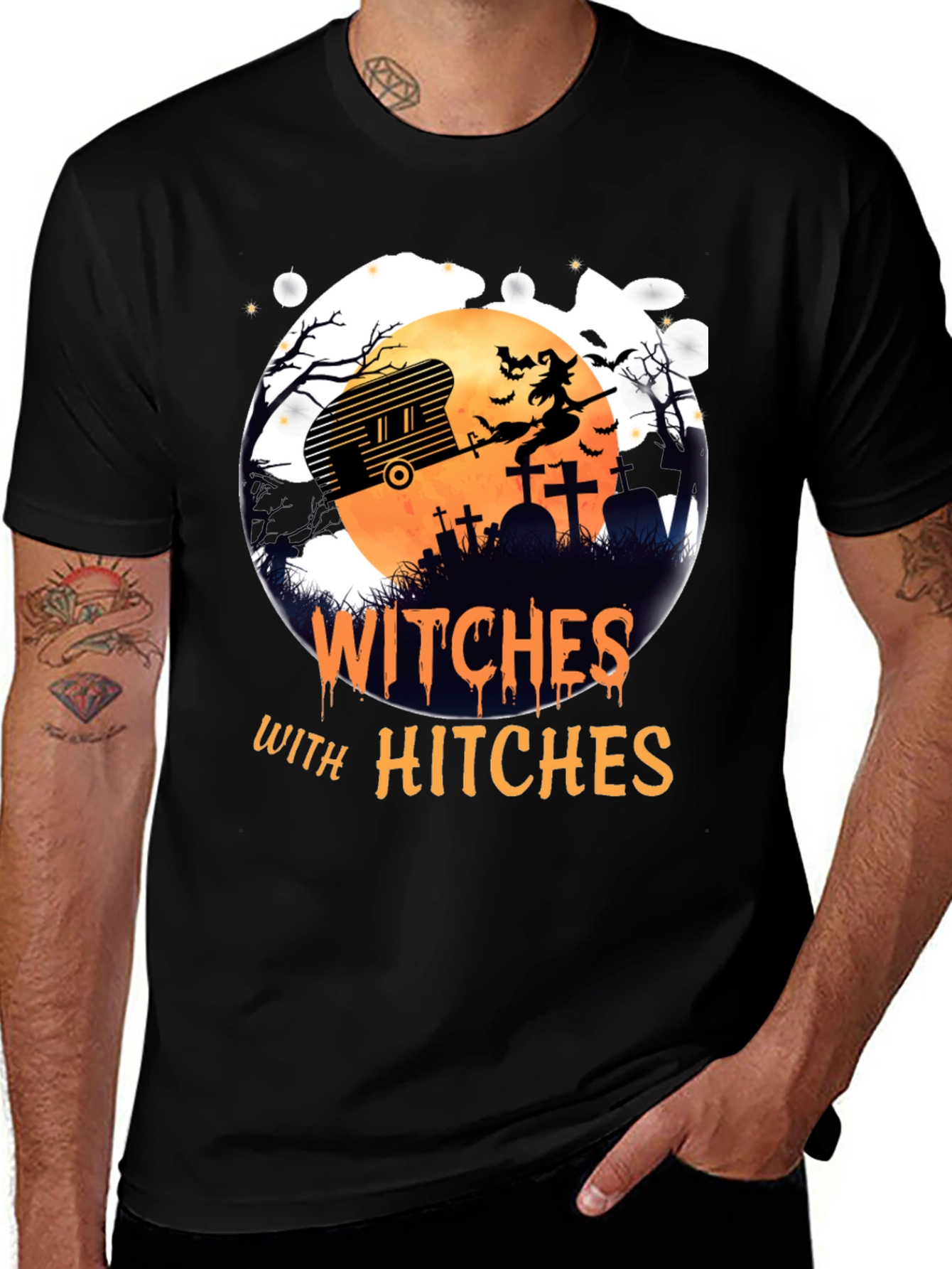 Witches with Hitches Halloween Graphic Tee