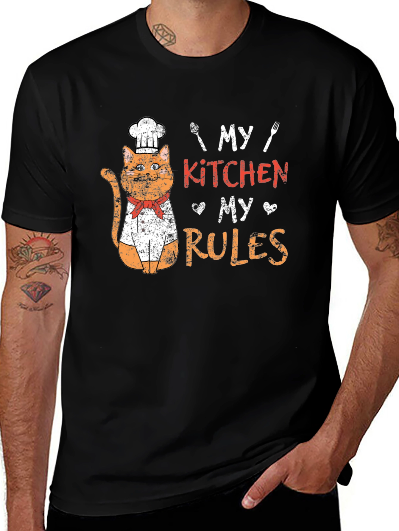 My Kitchen My Rules Cat Chef Graphic Tee