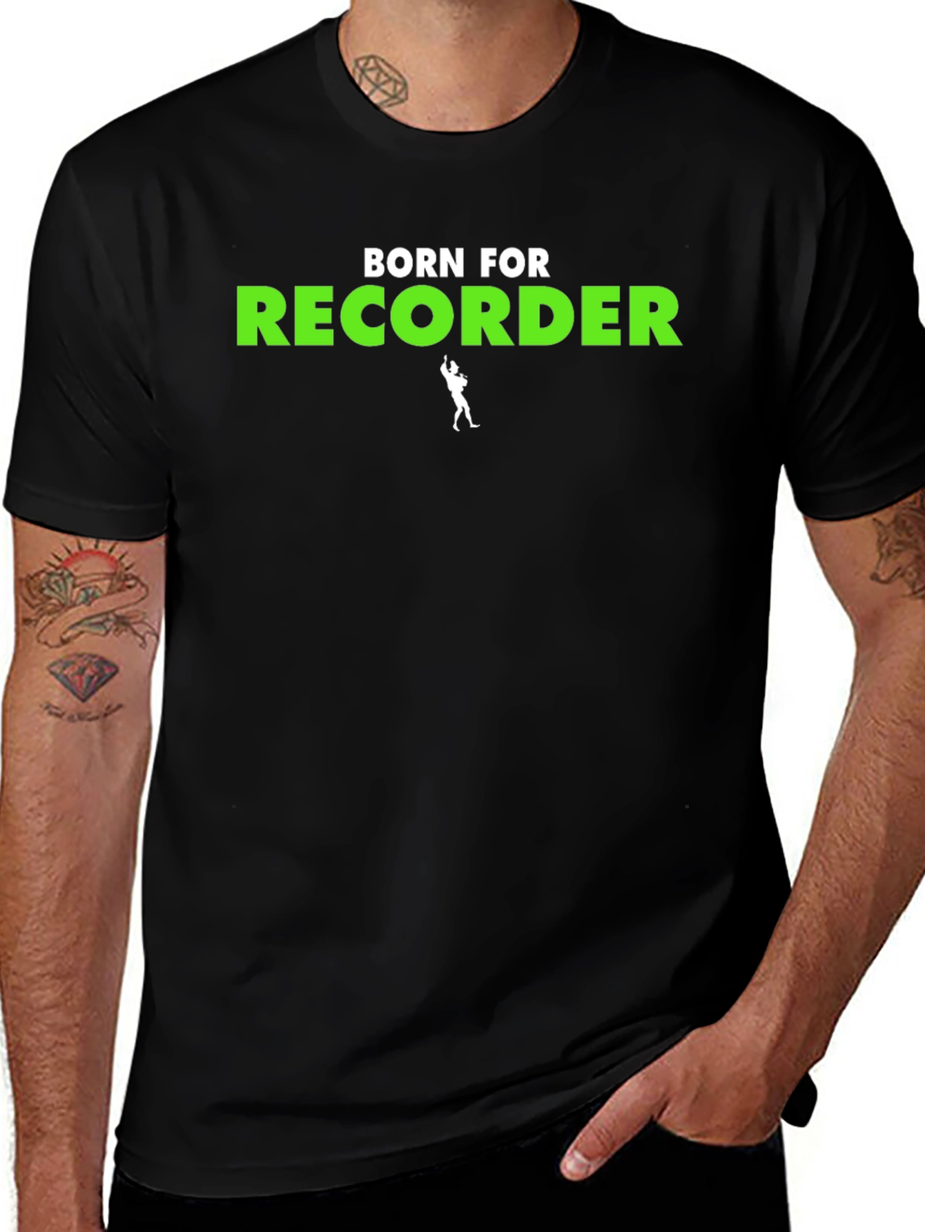 Variant 25 of Born for Recorder Black Graphic T-Shirt