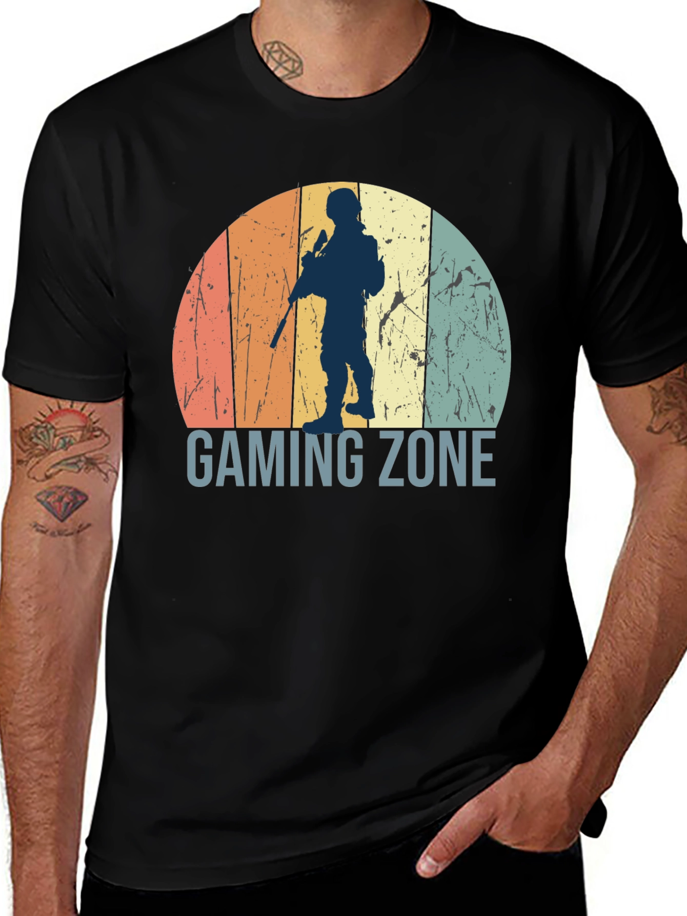 Gaming Zone Soldier T-Shirt - Black