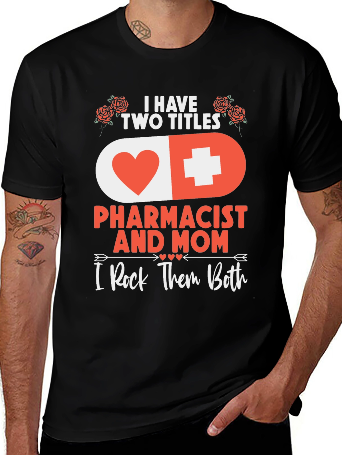 Variant 18 of Pharmacist Mom T-Shirt - I Rock Them Both!