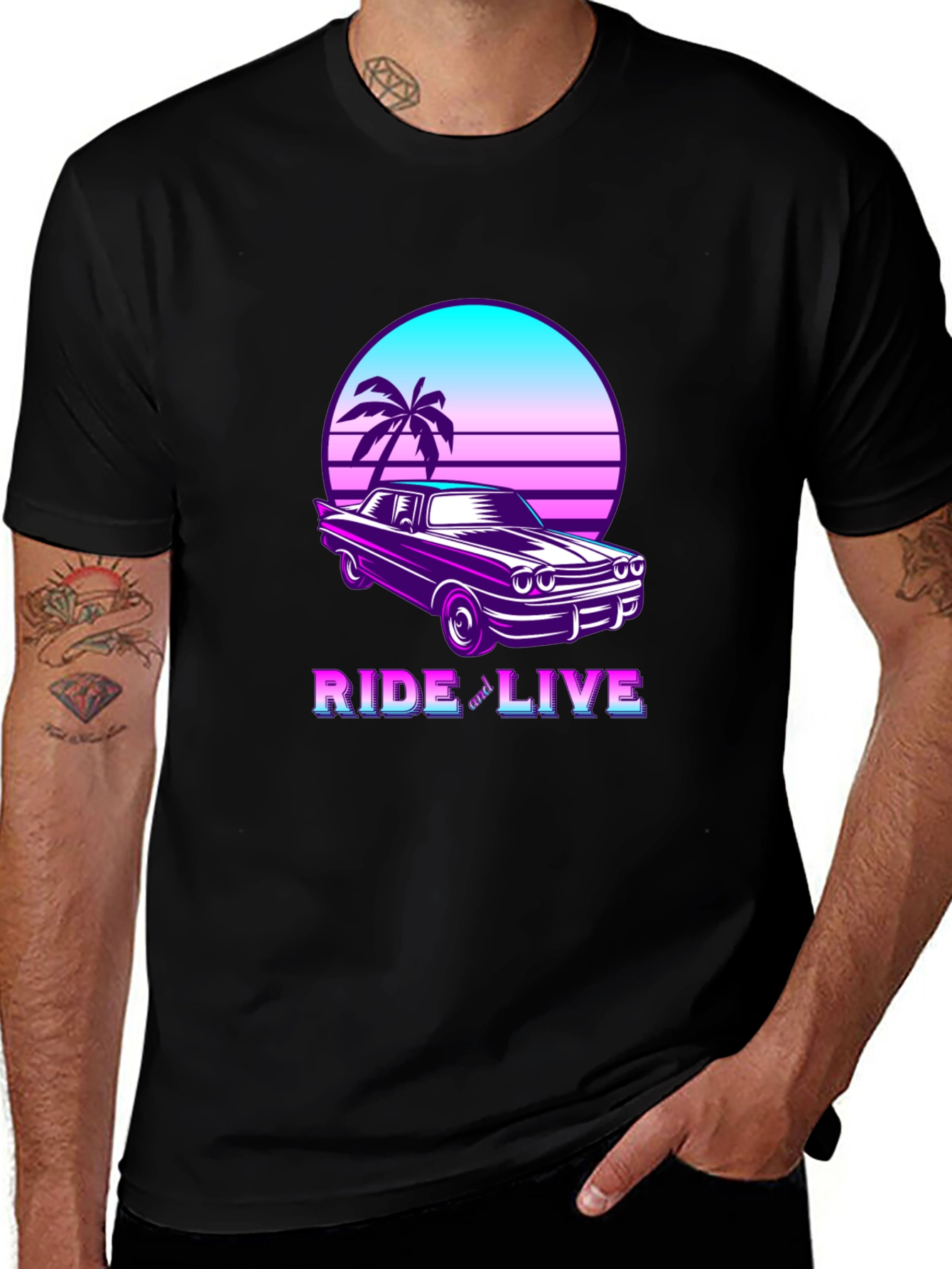 Variant 10 of Ride and Live Retro Graphic T-Shirt