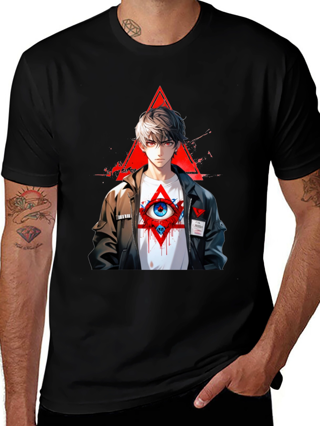 Variant 17 of Anime Eye T-Shirt - Black Graphic Tee