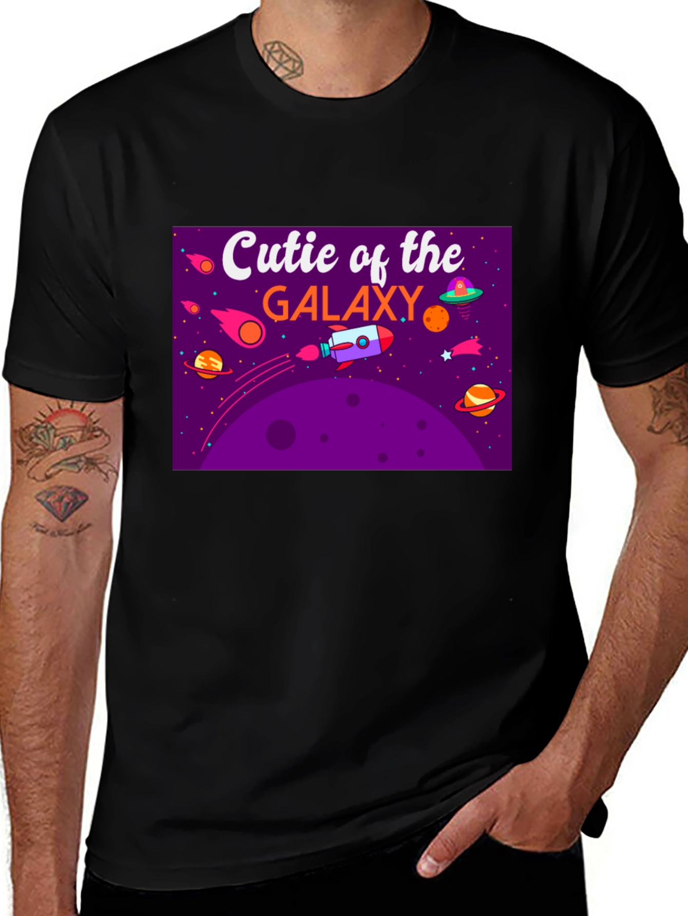 Variant 4 of Cutie of the Galaxy Black Graphic Tee