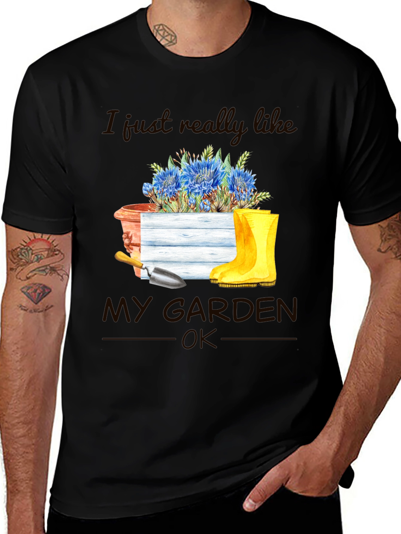 Variant 3 of Gardening T-Shirt: "I Just Really Like My Garden, OK"