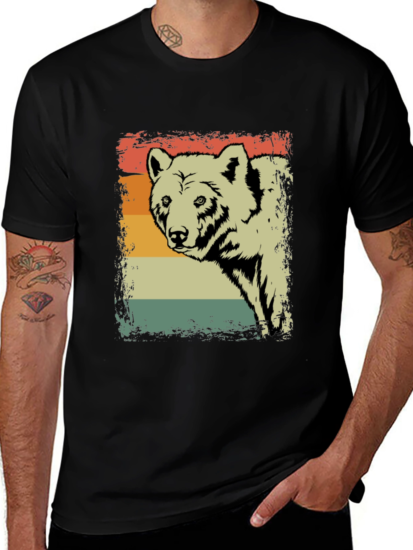 Variant 17 of Retro Bear Graphic Tee - Vintage Style Comfort