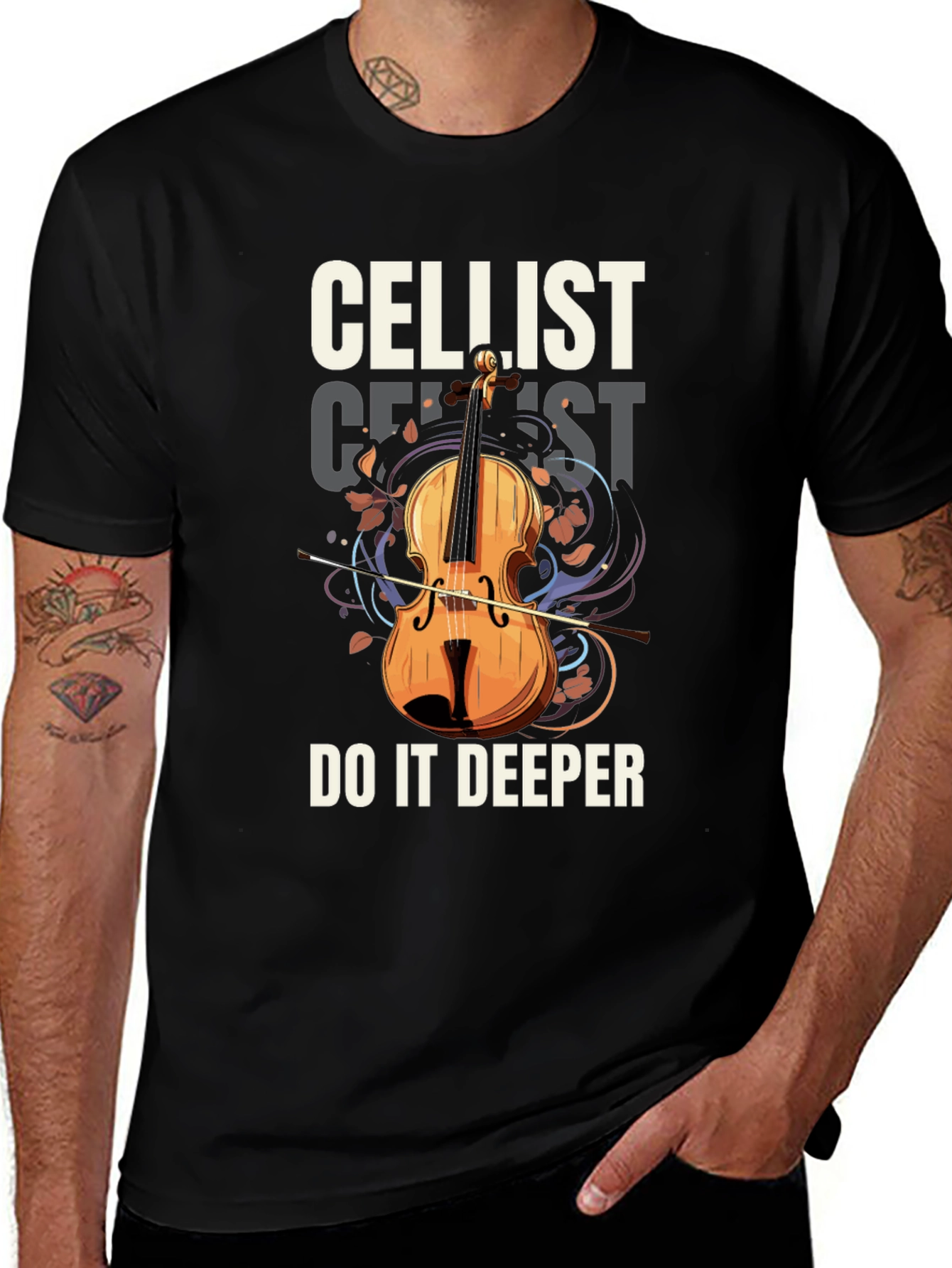 Variant 14 of Cellist 'Do it Deeper' T-Shirt - Musical Humor