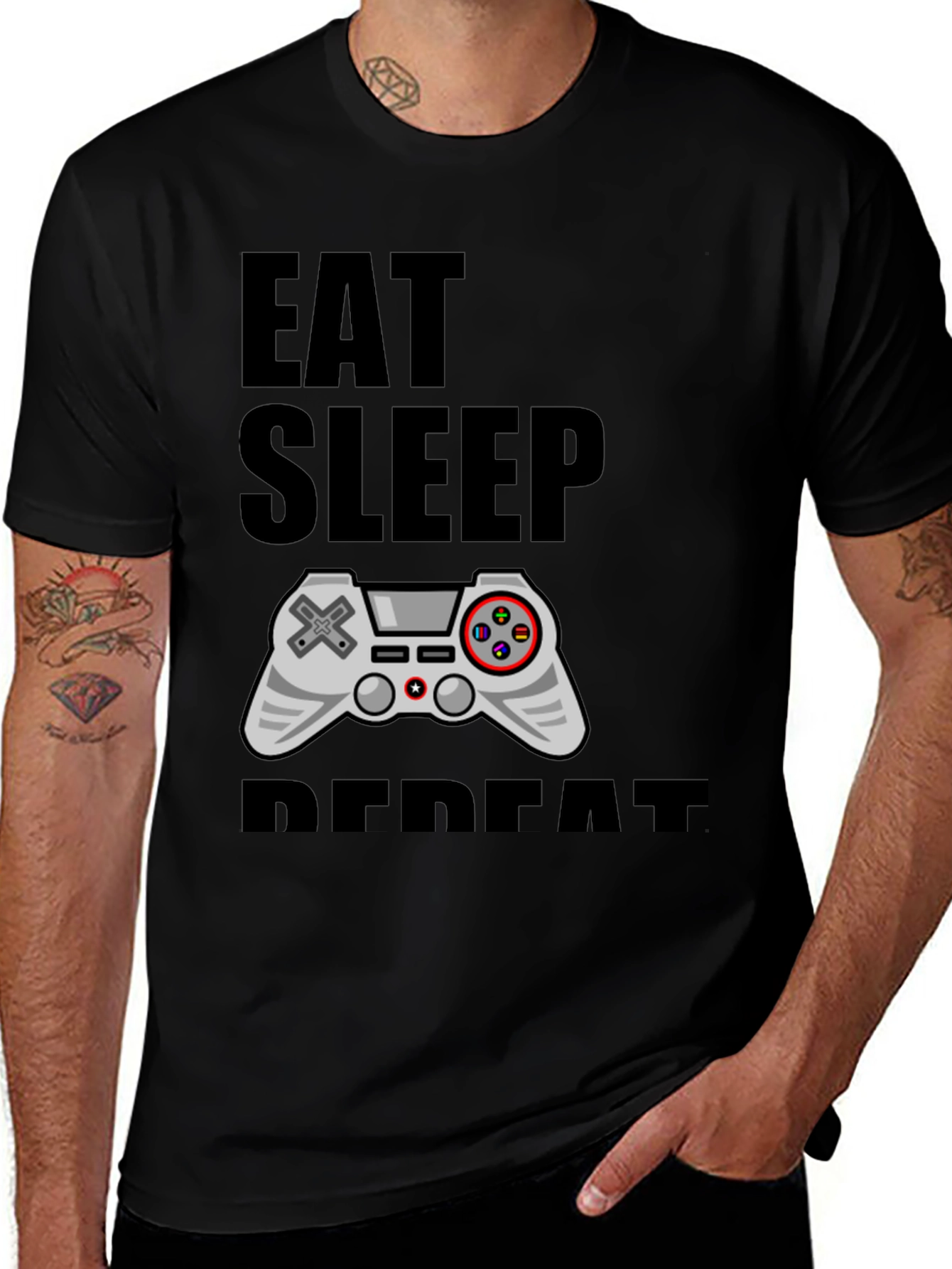 Variant 19 of Eat Sleep Game Repeat T-Shirt - Gamer Tee
