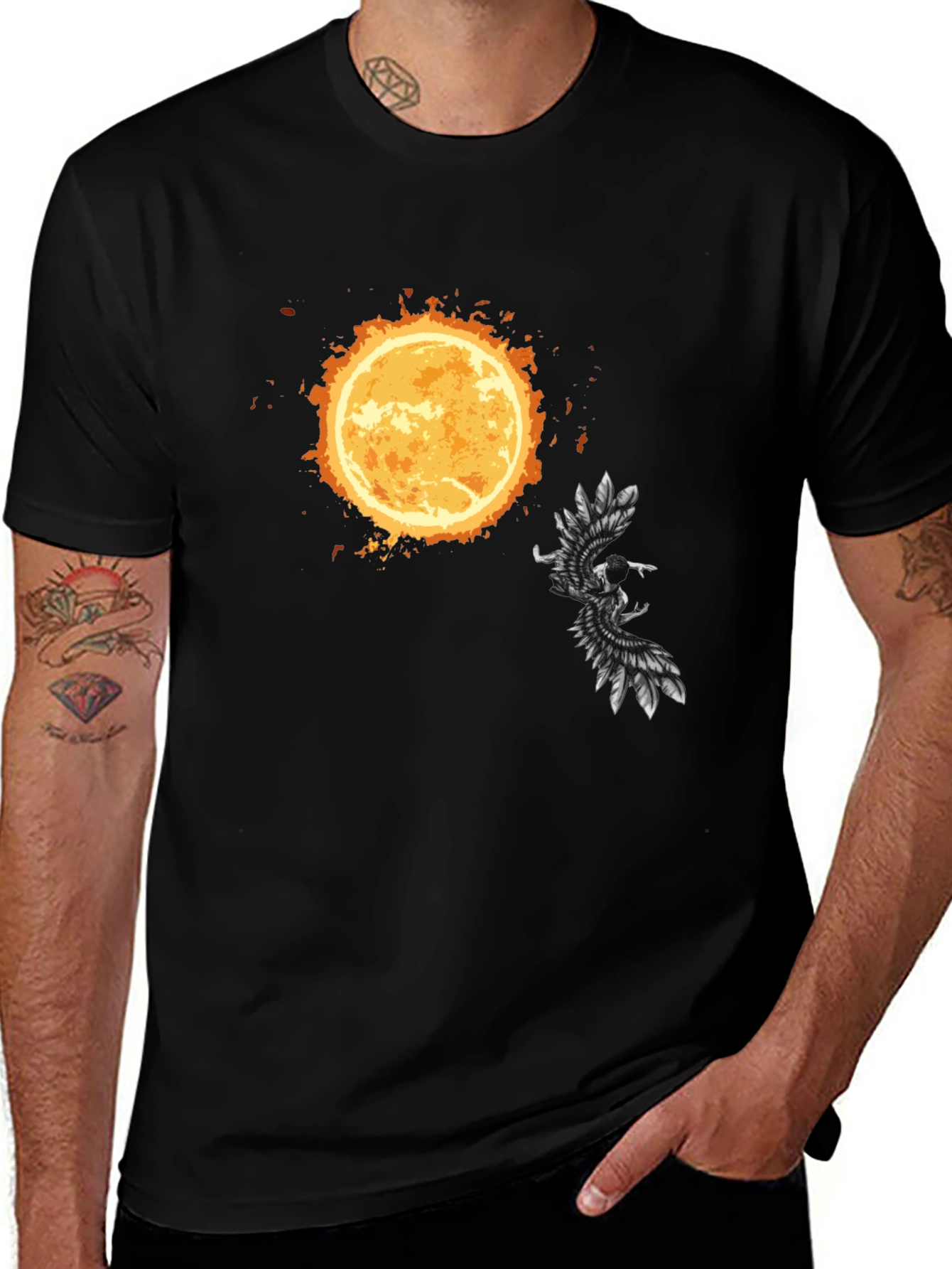 Variant 13 of Phoenix Sun Graphic Tee - Stylish Black T-Shirt