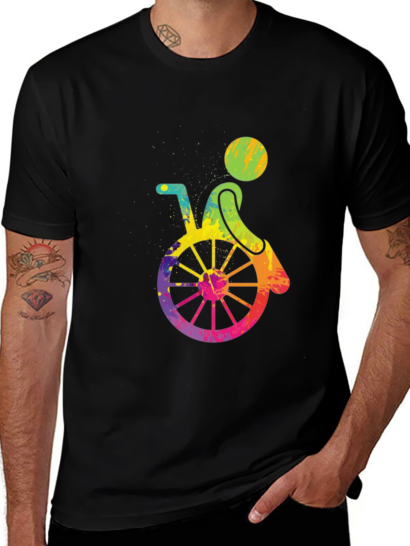 Colorful Wheelchair Graphic T-Shirt