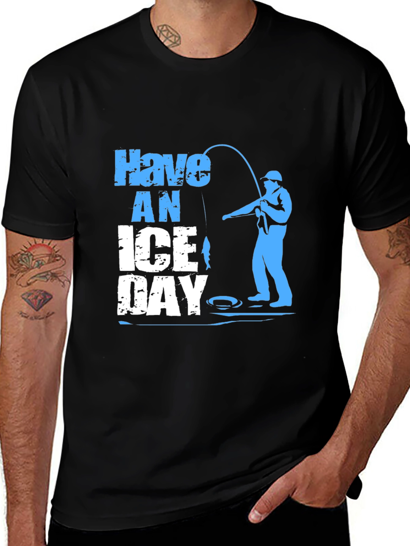 Variant 17 of Have an Ice Day Fishing T-Shirt