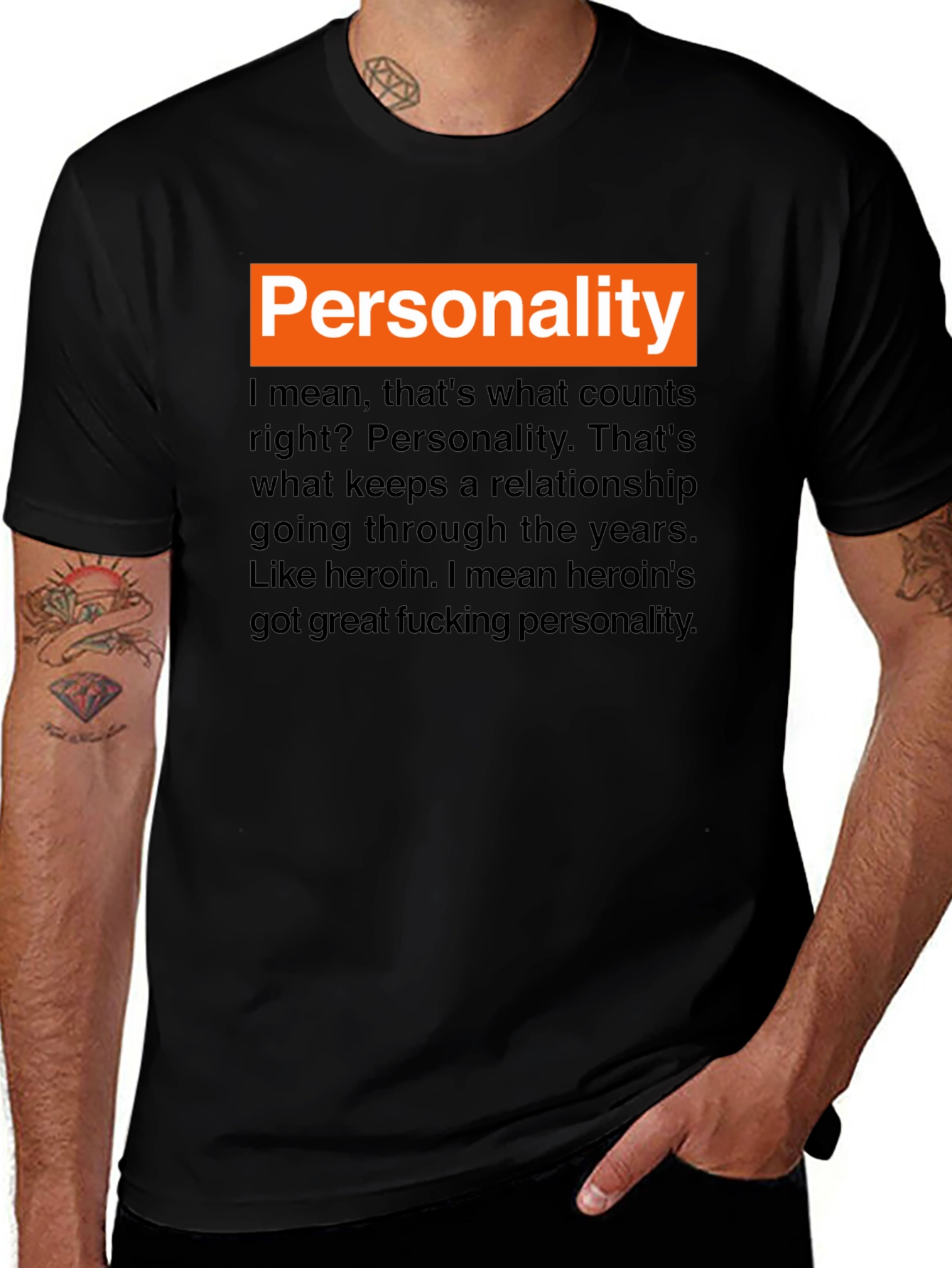 Variant 18 of Personality Heroin T-Shirt - Edgy Humor Graphic Tee