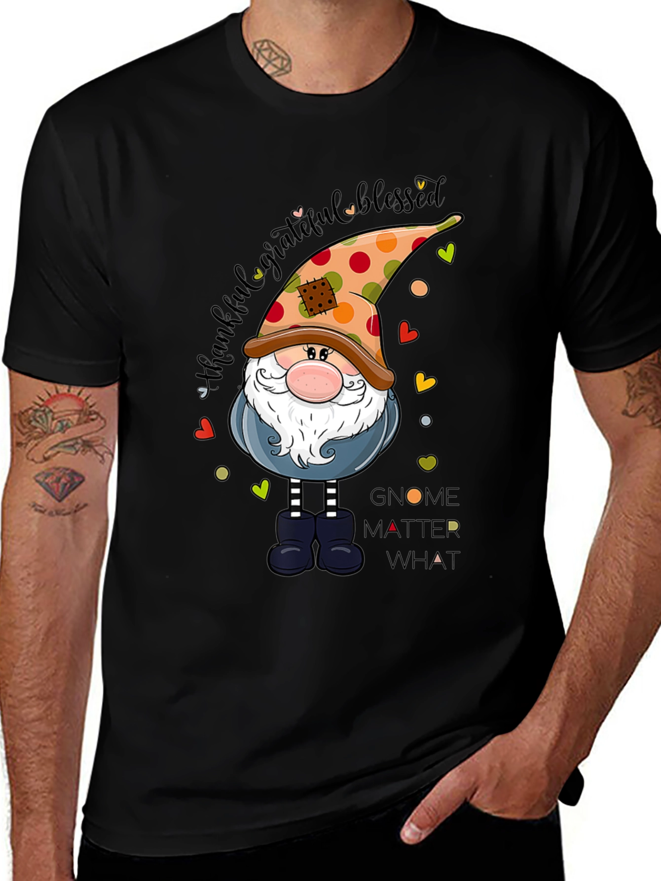 Variant 27 of Thankful Grateful Blessed Gnome T-Shirt