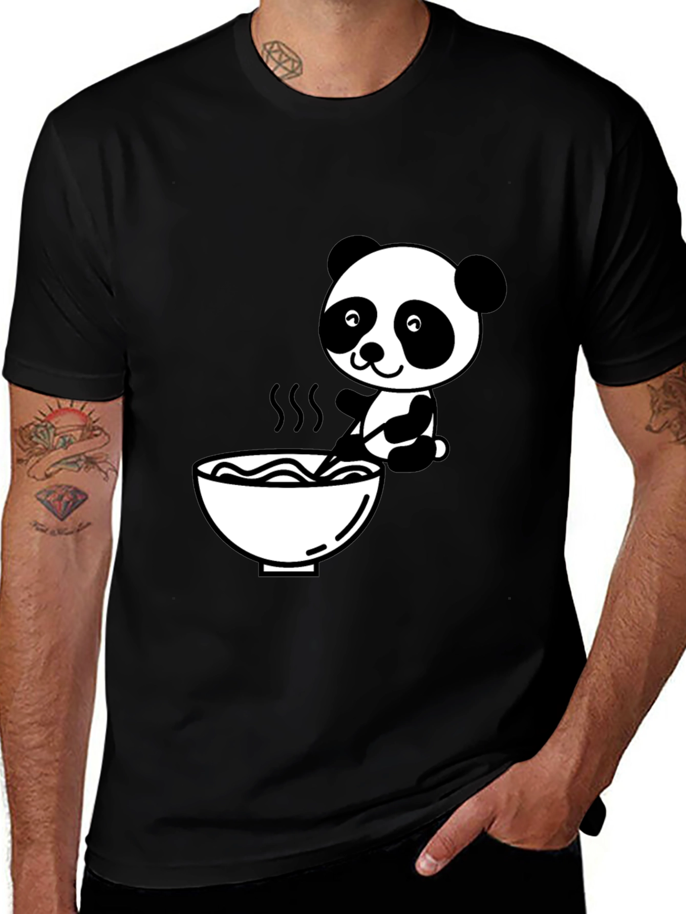 Variant 21 of Panda Ramen T-Shirt - Cute & Stylish Black Tee