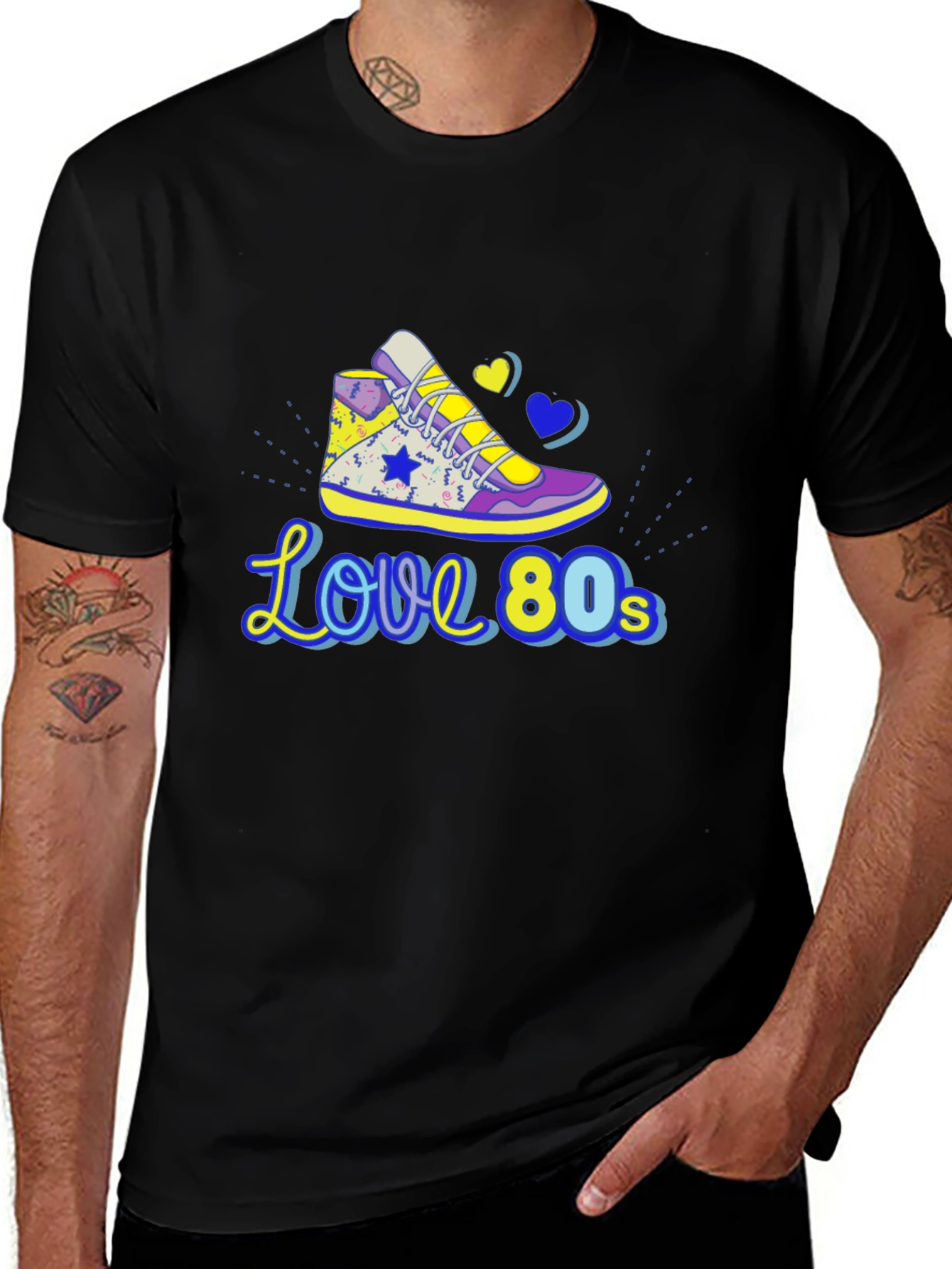 Love 80s Black T-Shirt