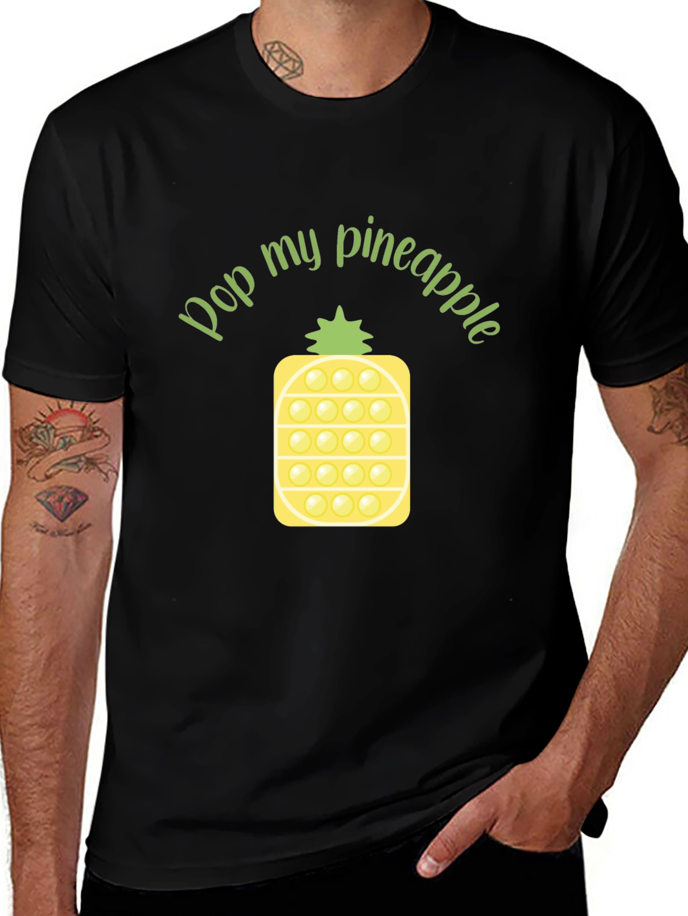 Pop My Pineapple Black T-Shirt