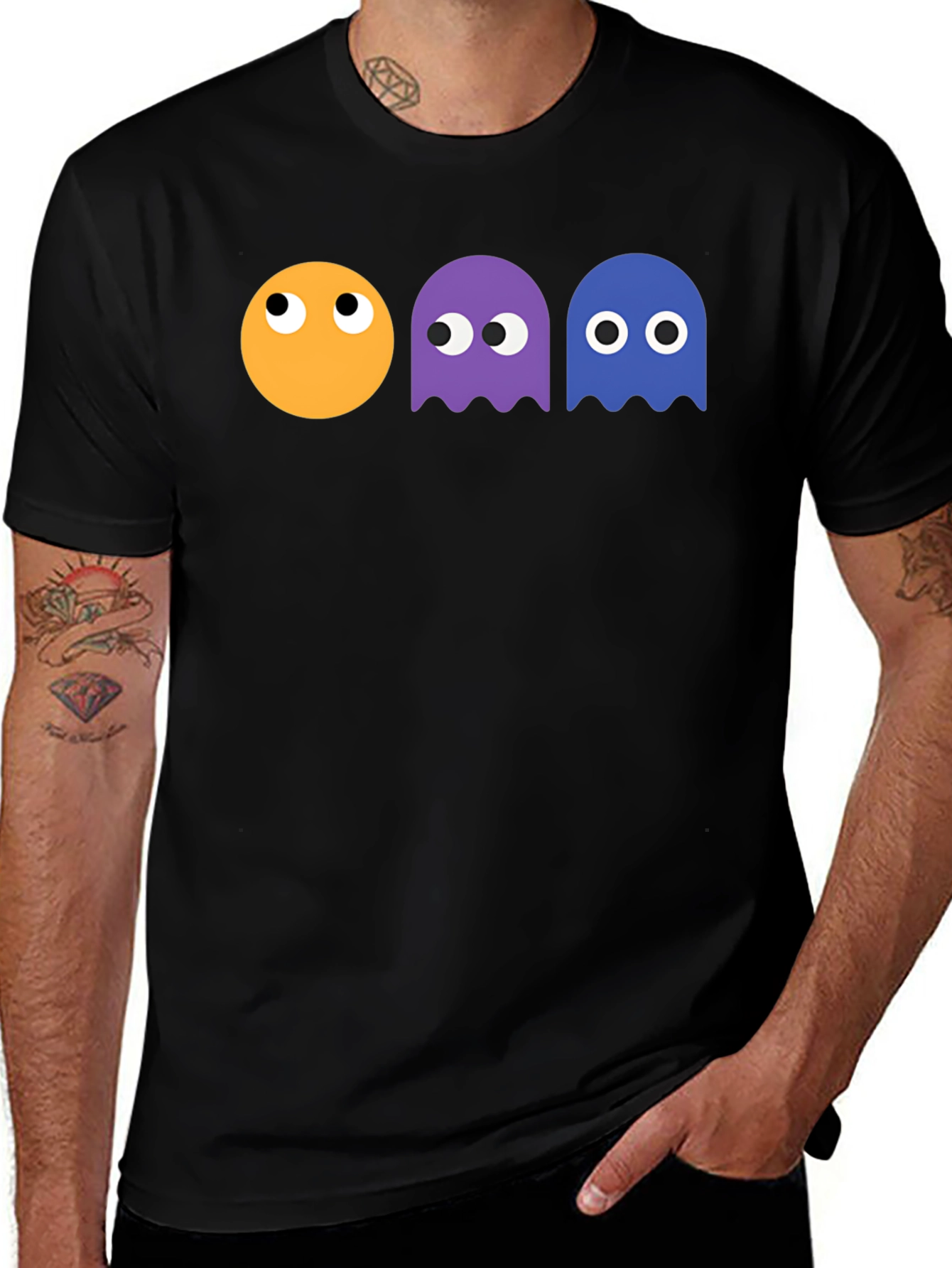 Pac-Man Inspired Graphic Tee - Black