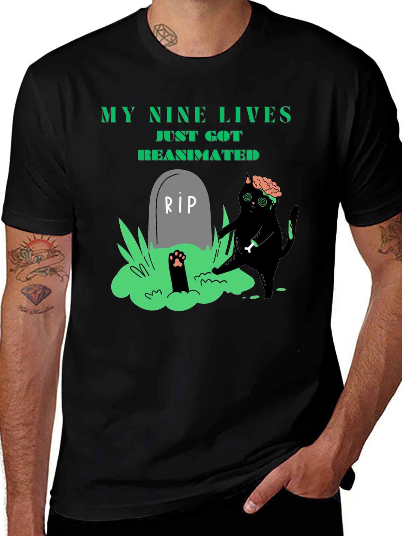 My Nine Lives Reanimated Zombie Cat T-Shirt
