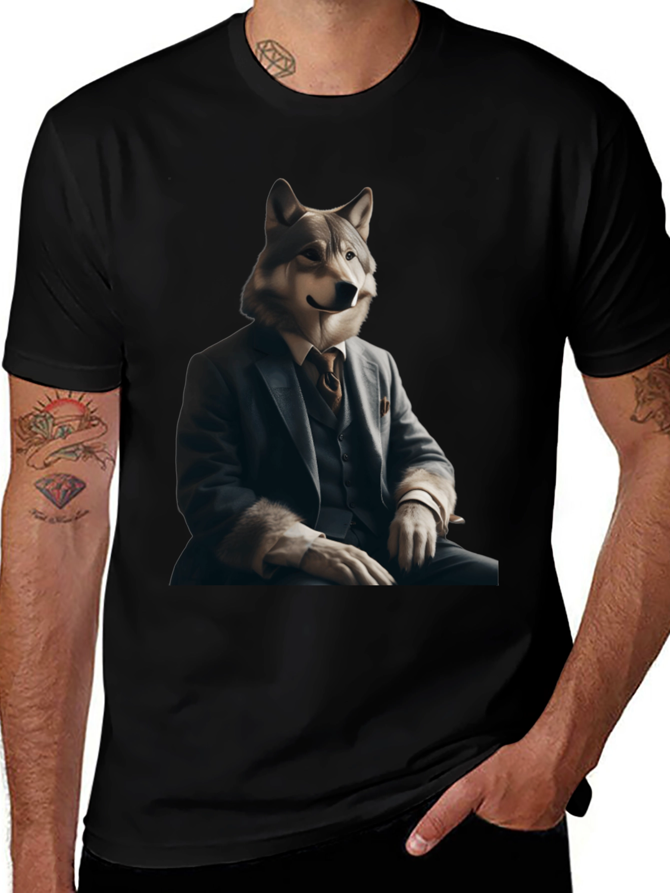 Variant 16 of Wolf in Suit Graphic Tee - Business Casual