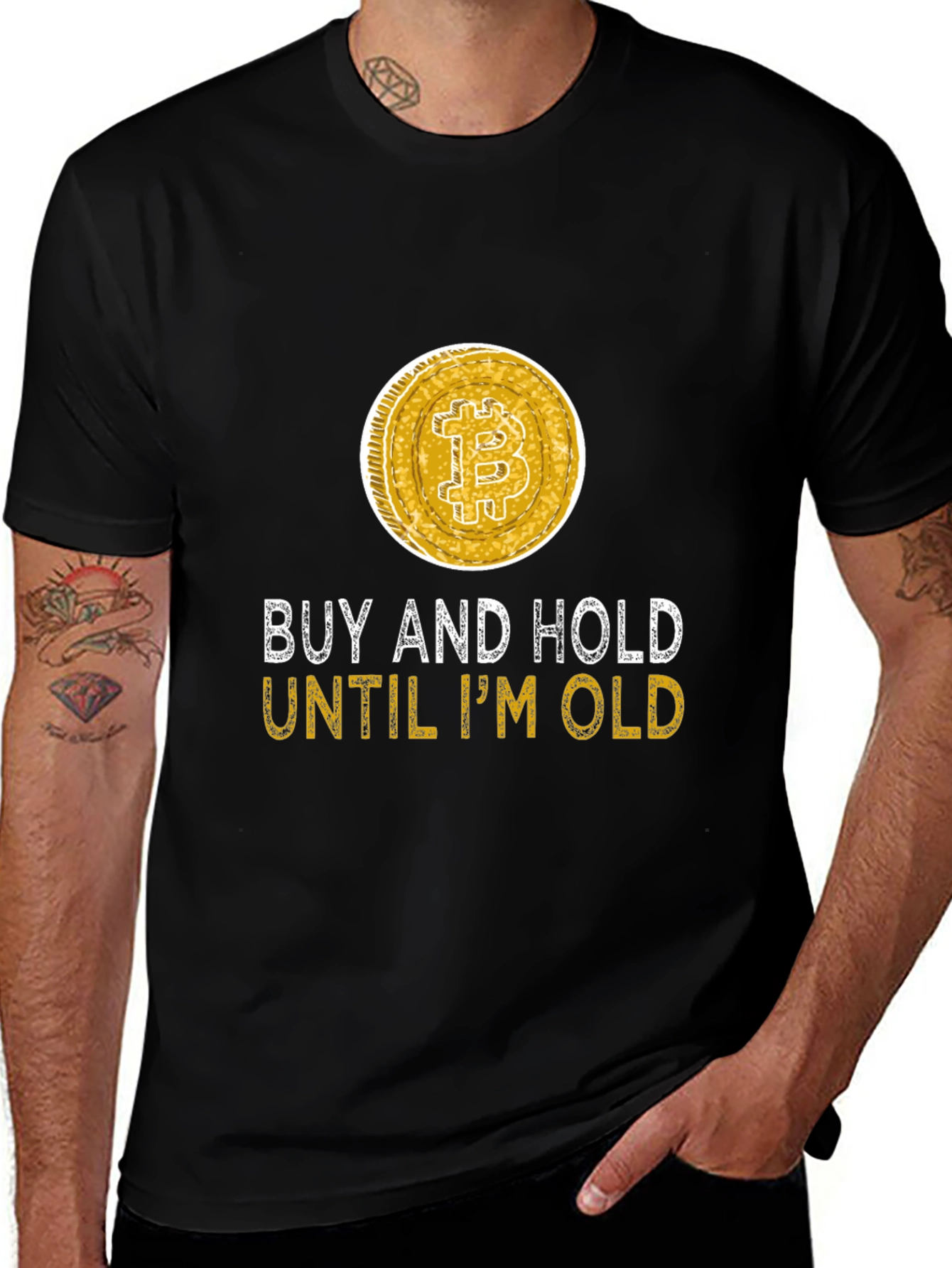Bitcoin Investment T-Shirt - Buy and Hold Until I'm Old