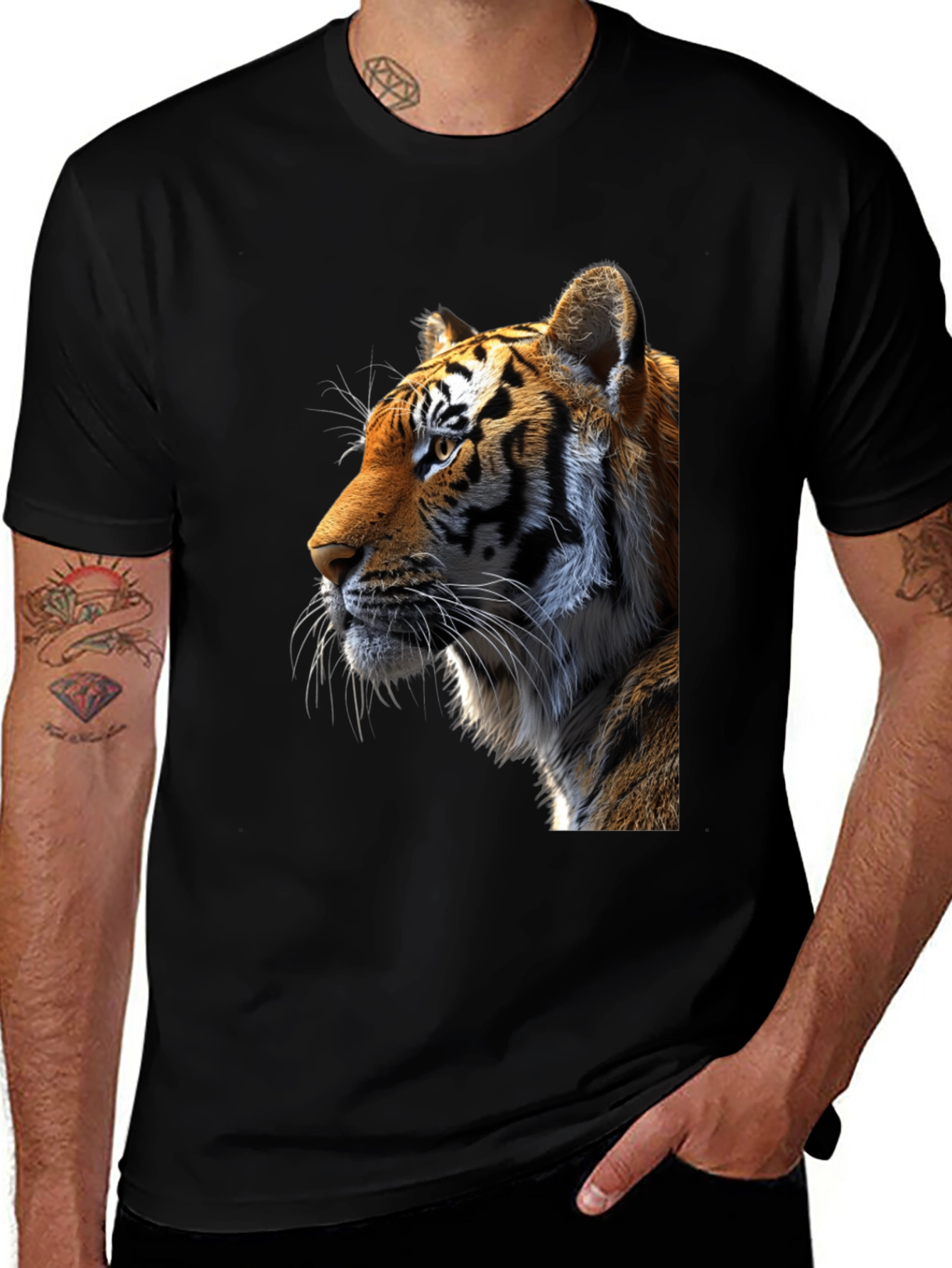 Variant 7 of Tiger Graphic Tee - Black T-Shirt