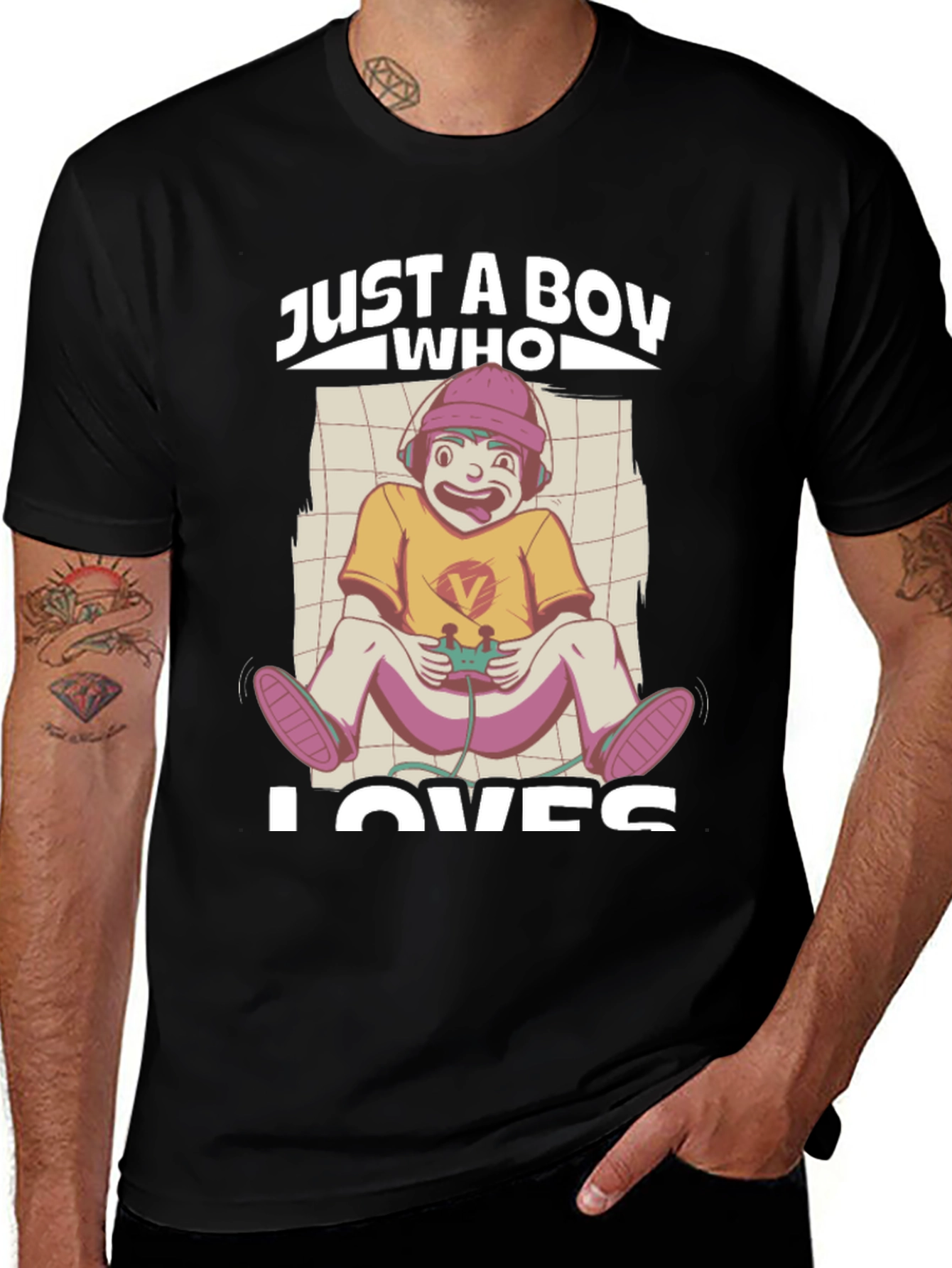 Variant 4 of Just a Boy Who Loves Gaming Black T-Shirt