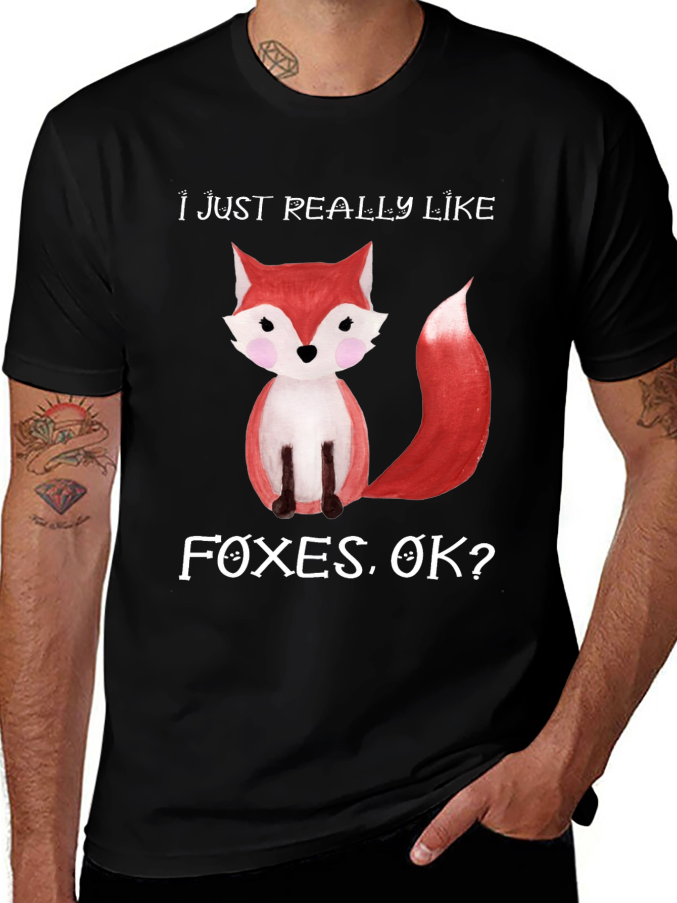 Variant 14 of Cute Fox Graphic Tee - "I Just Really Like Foxes, OK?"